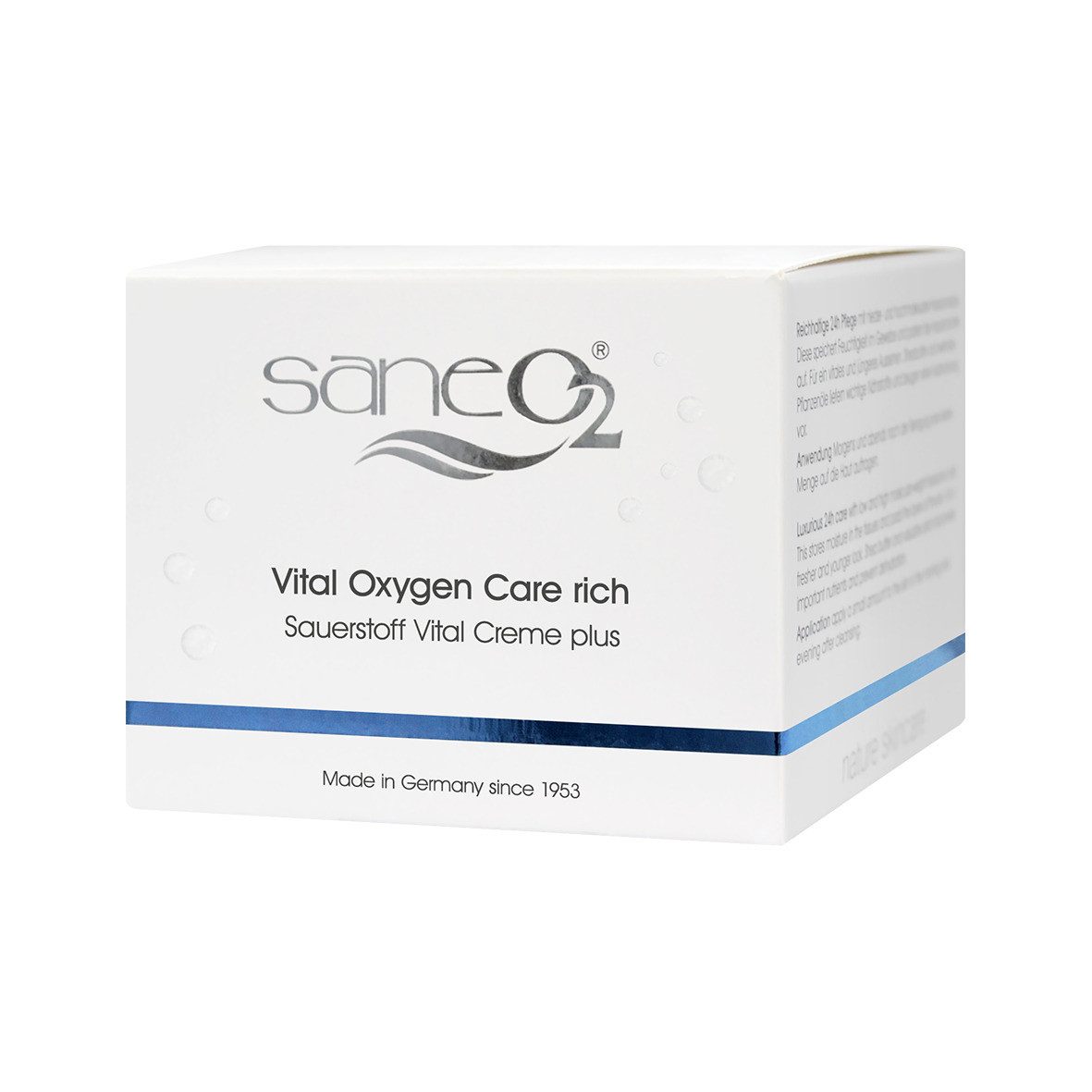 GW Nature Cosmetic Tagescreme SaneO2® Vital Oxygen Care rich 50 ml - Sauerstoffcreme plus, Vegan - Reichhaltige 24h Pflege mit Aloe Vera & Vitamin E