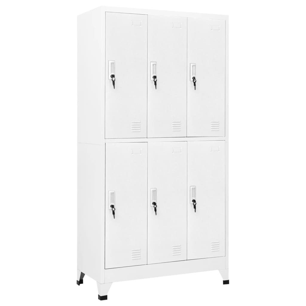 (1-St) Fächerschrank Stahl mit Schließfachschrank Grau 90x45x180 Fächern 6 vidaXL cm