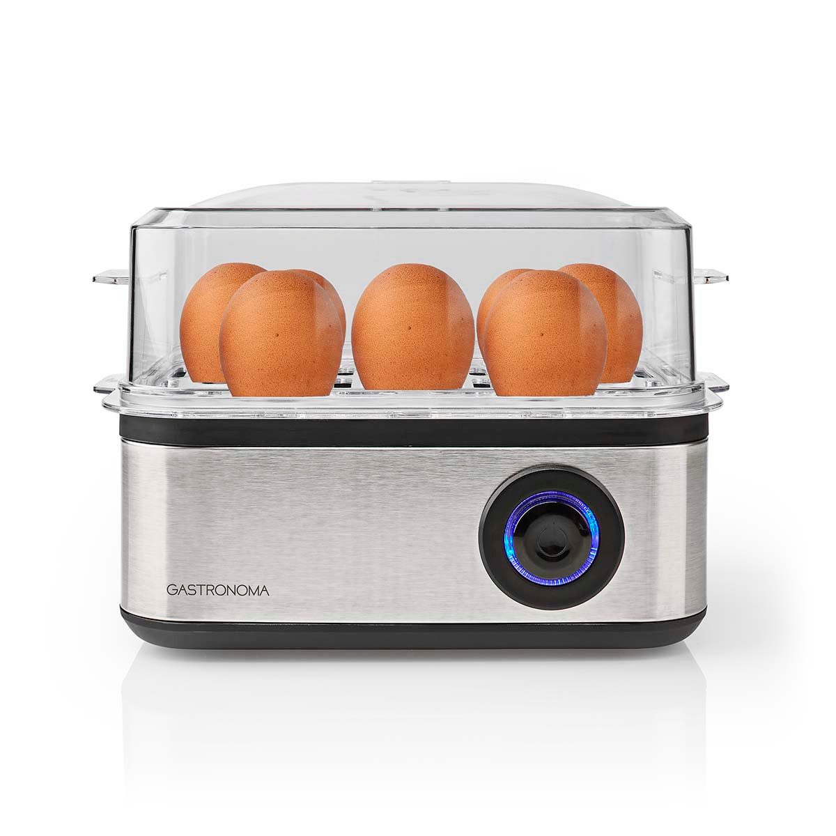 GASTRONOMA Eierkocher 18270102, Eierkochen für 8 Eier, Poachier-Einsatz, automatische Abschaltung