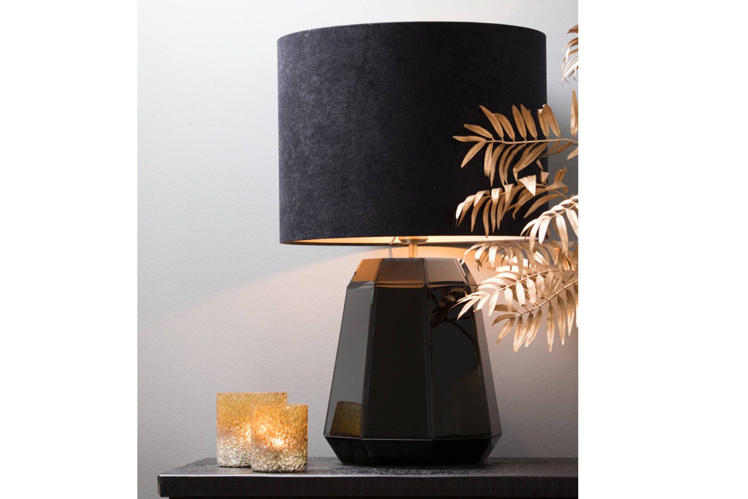 Light & Living Lampenschirm Lampenschirm Zylinder VELOURS von Light & Living Schwarz Ø35x23 cm