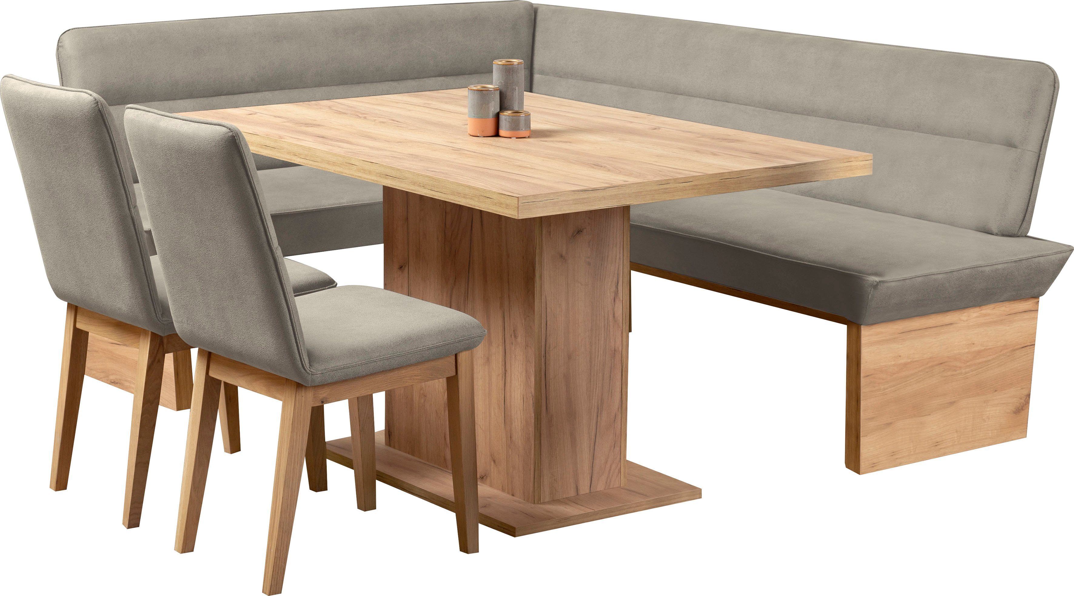 OTTO home Eckbankgruppe Beluna + Cross Essecke Sitzgruppe Eckbank Küchenbank, (Set, 4-tlg., Eckbank, 2 Stühle und Tisch), Sitzgruppe Esszimmer Stühle Tisch und  – Bild 3 von 5