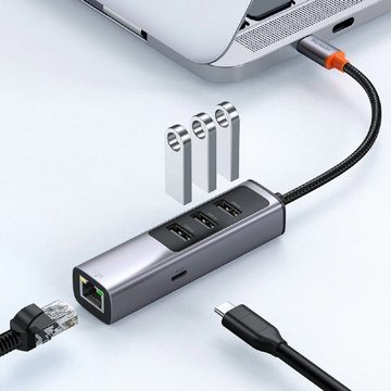 mcdodo 5 in 1 100W PD Type C Port + 3 Port USB Hub + LAN Port USB Hub Smartphone-Adapter