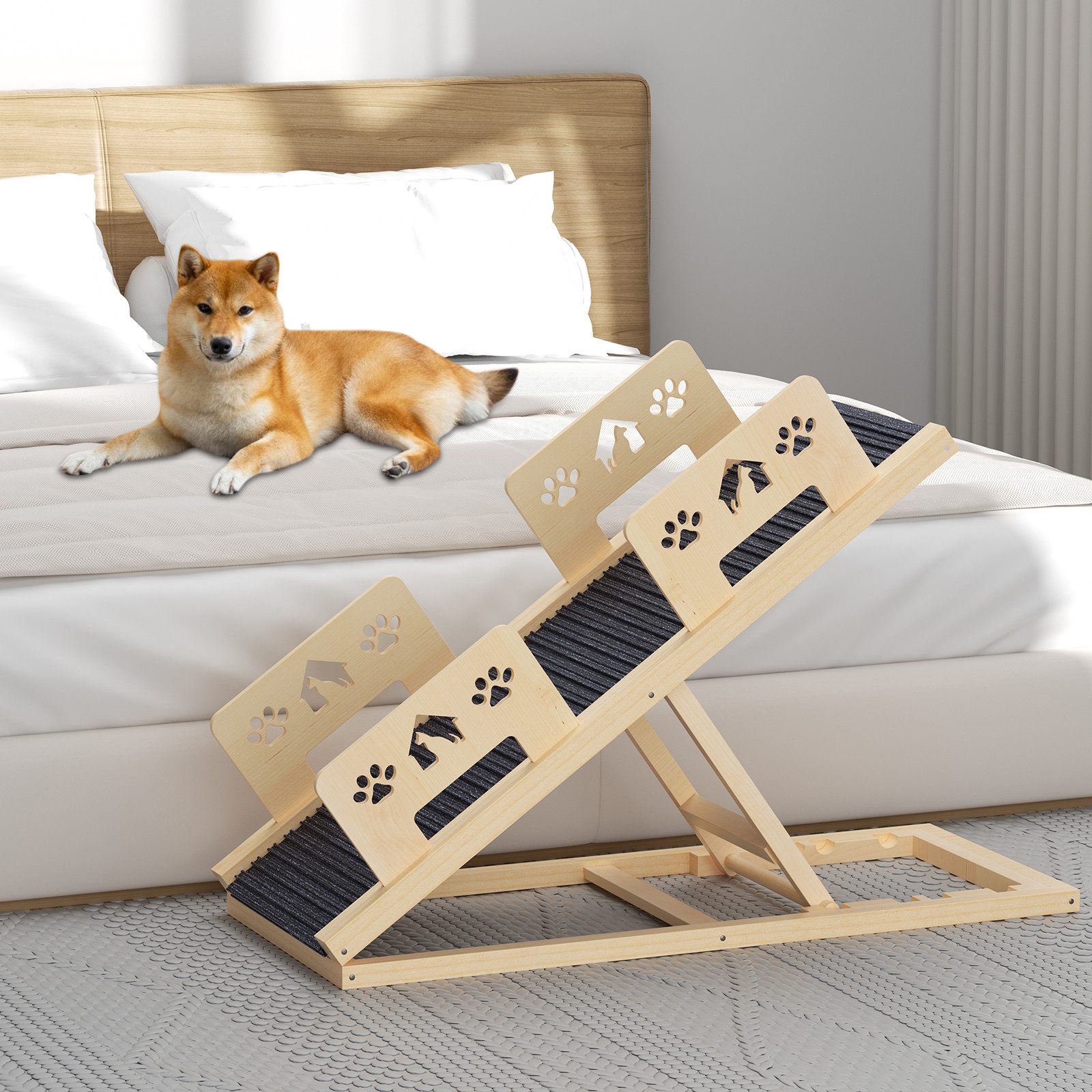 TWSOUL Haustiertreppe Hunderampe 100 cm, 4-fach günstig online kaufen