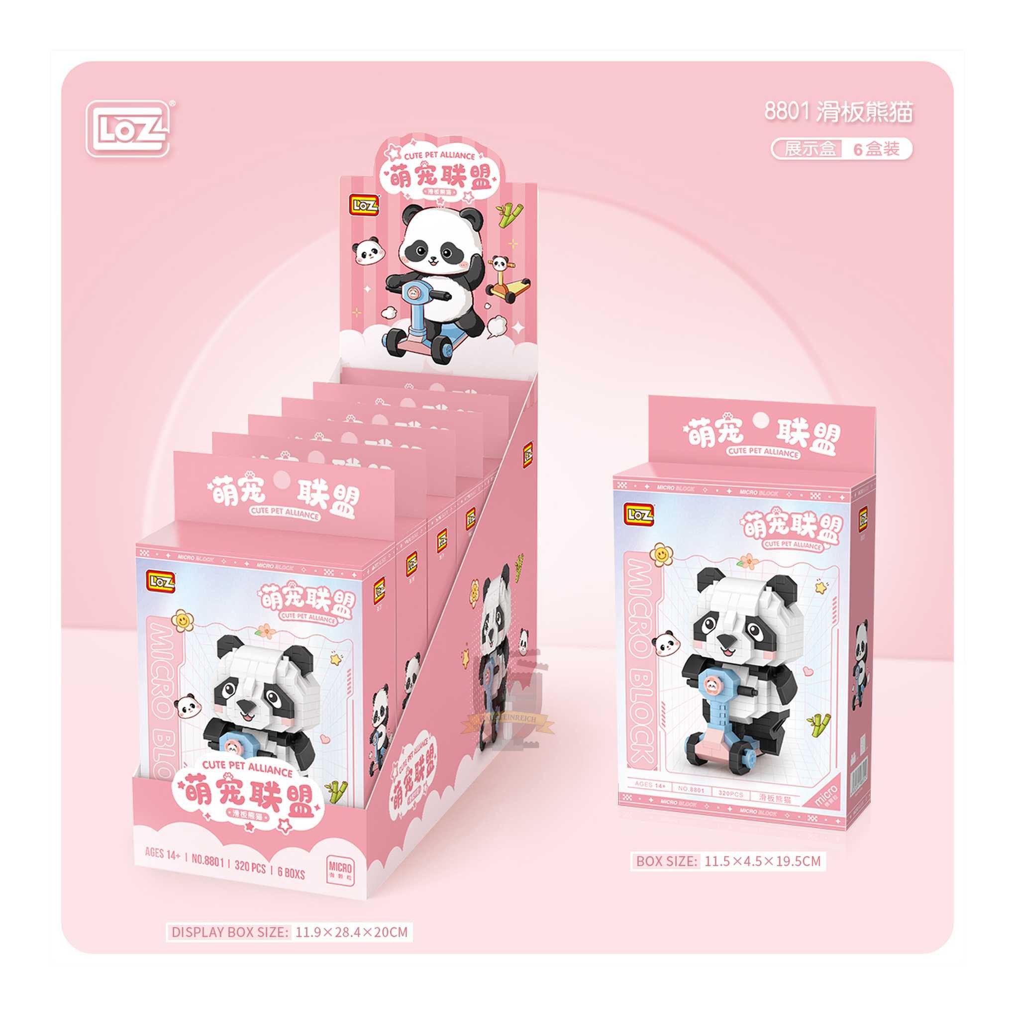Loz 8801 - Panda mit Roller (LOZ) Spielbausteine