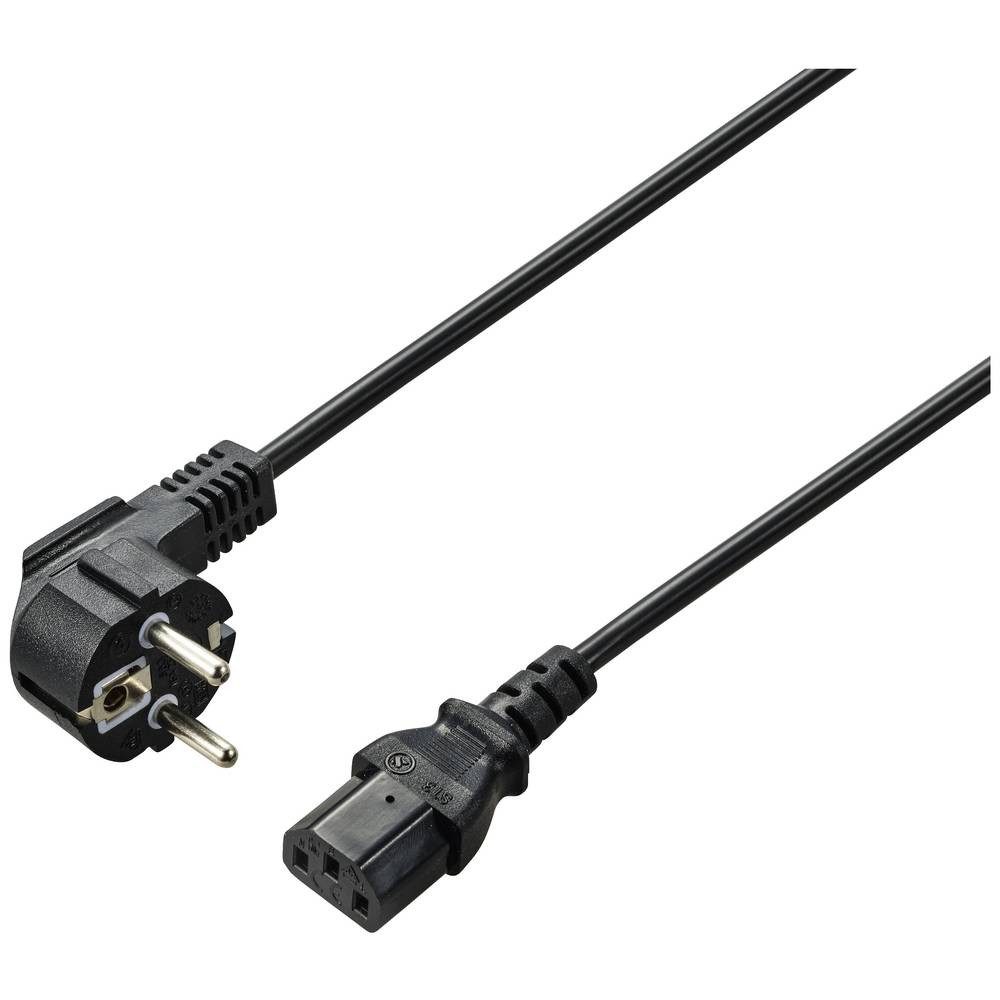 Renkforce Strom Anschlusskabel 3.00 m Schwarz RF-7176932 Computer-Kabel, PVC-Mantel