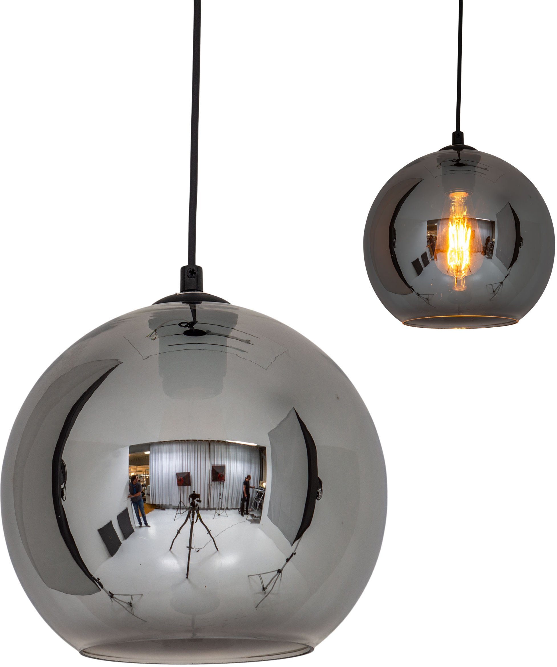 näve Pendelleuchte Vaso, ohne Leuchtmittel, Rauchglas, E27 max. 40W, Pendel günstig online kaufen