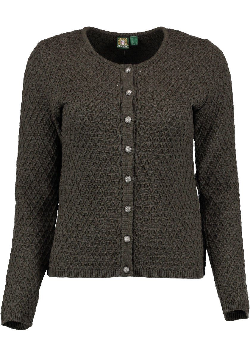 OS Trachten Strickjacke Hadeko Damen Trachtenjacke mit Zopfmuster
