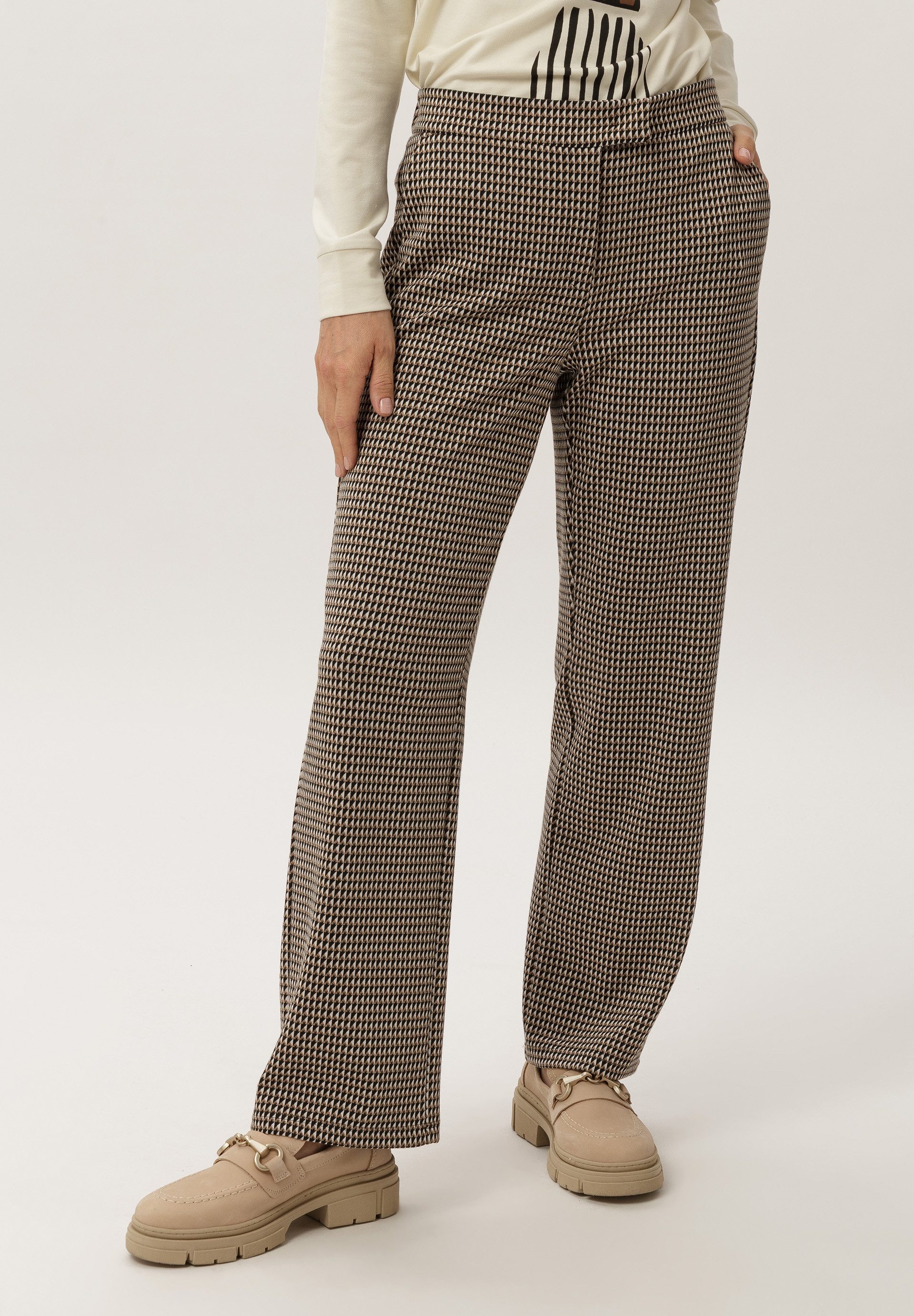 FRANK WALDER Schlupfhose im modischen Minimal-Dessin