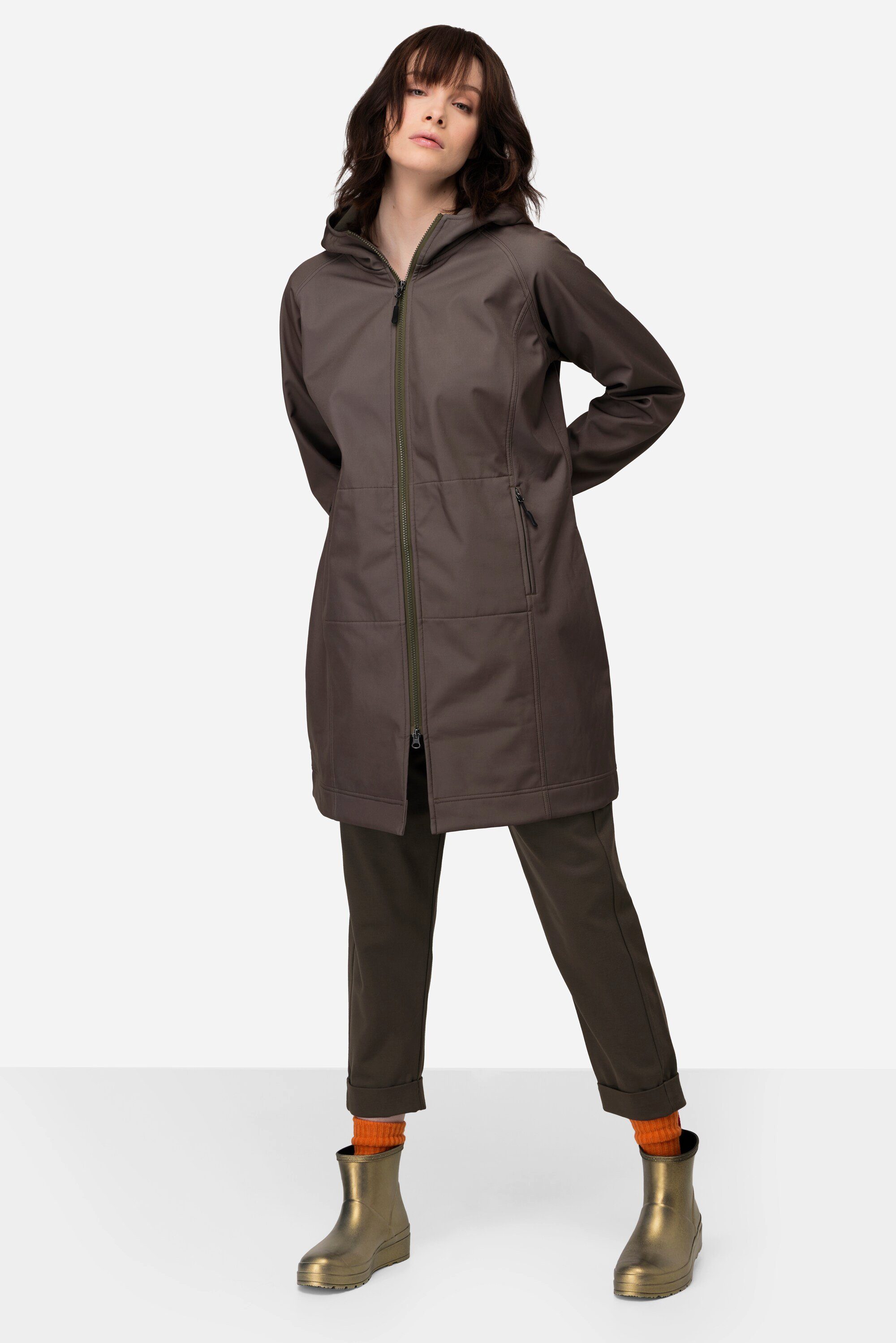 3fach Funktion Softshell-Jacke Kapuze Laurasøn Softshelljacke Langarm lodengrün