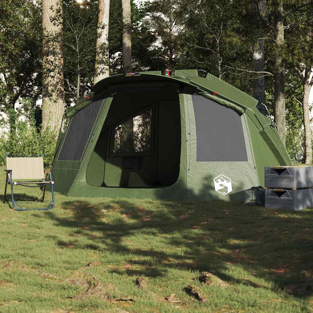 furnicato Angelzelt Campingzelt 332x284x147 cm Olivgrün, Wetterfestes Fischerzelt mit Schlafkabine und integrierter Tasche