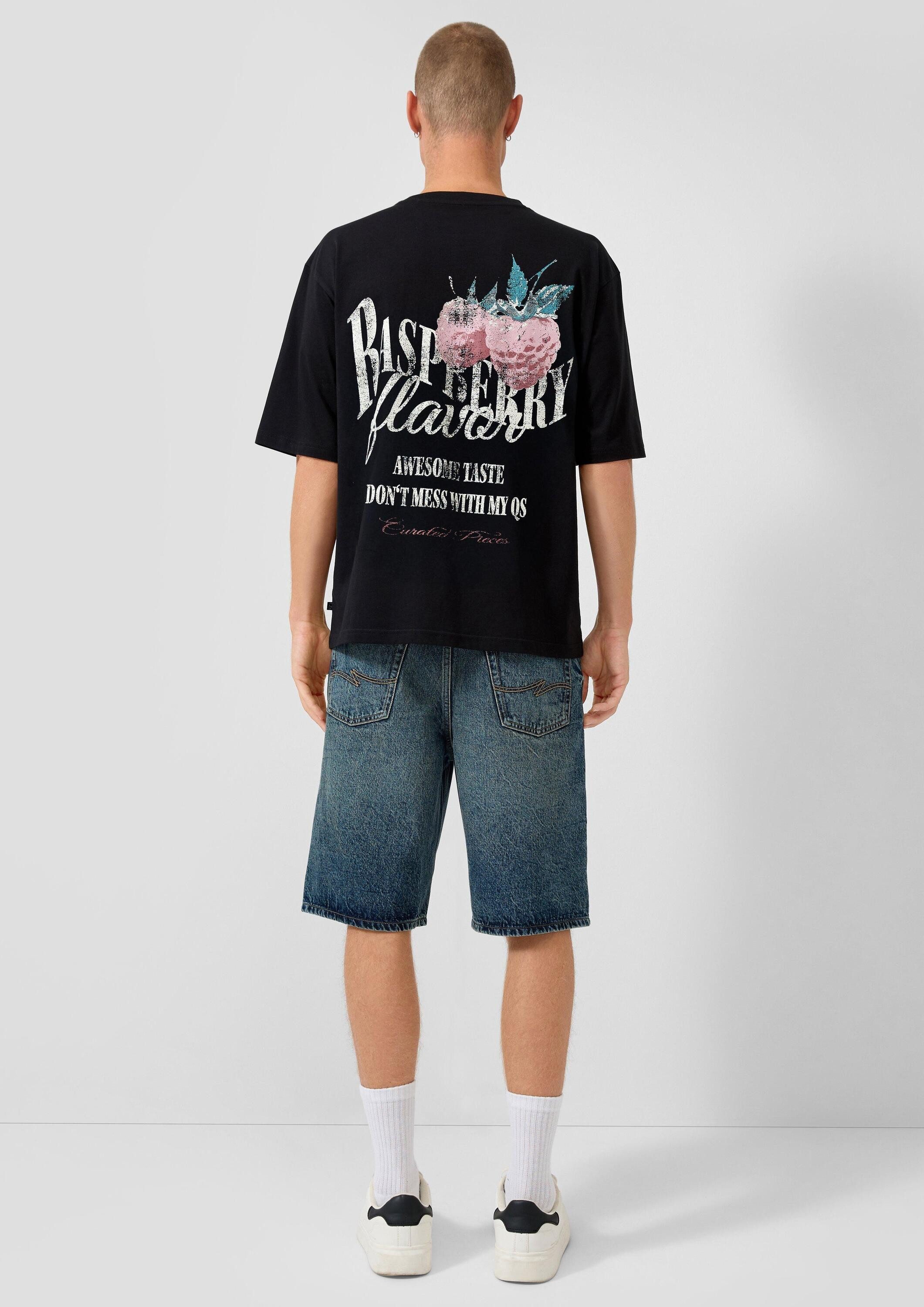 QS Kurzarmshirt T-Shirt T-Shirt mit Print im Relaxed Fit