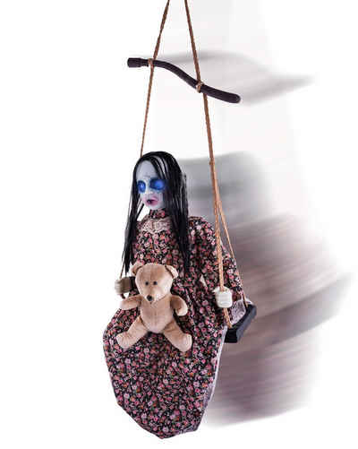 Funny Fashion Dekoobjekt Geisterfigur Mädchen auf Schaukel animiert - 47 x