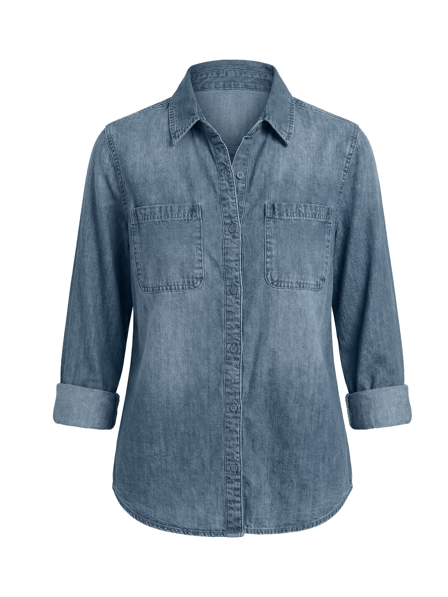 Jeansbluse Damen Lässige Boyfriend Jeansjacke