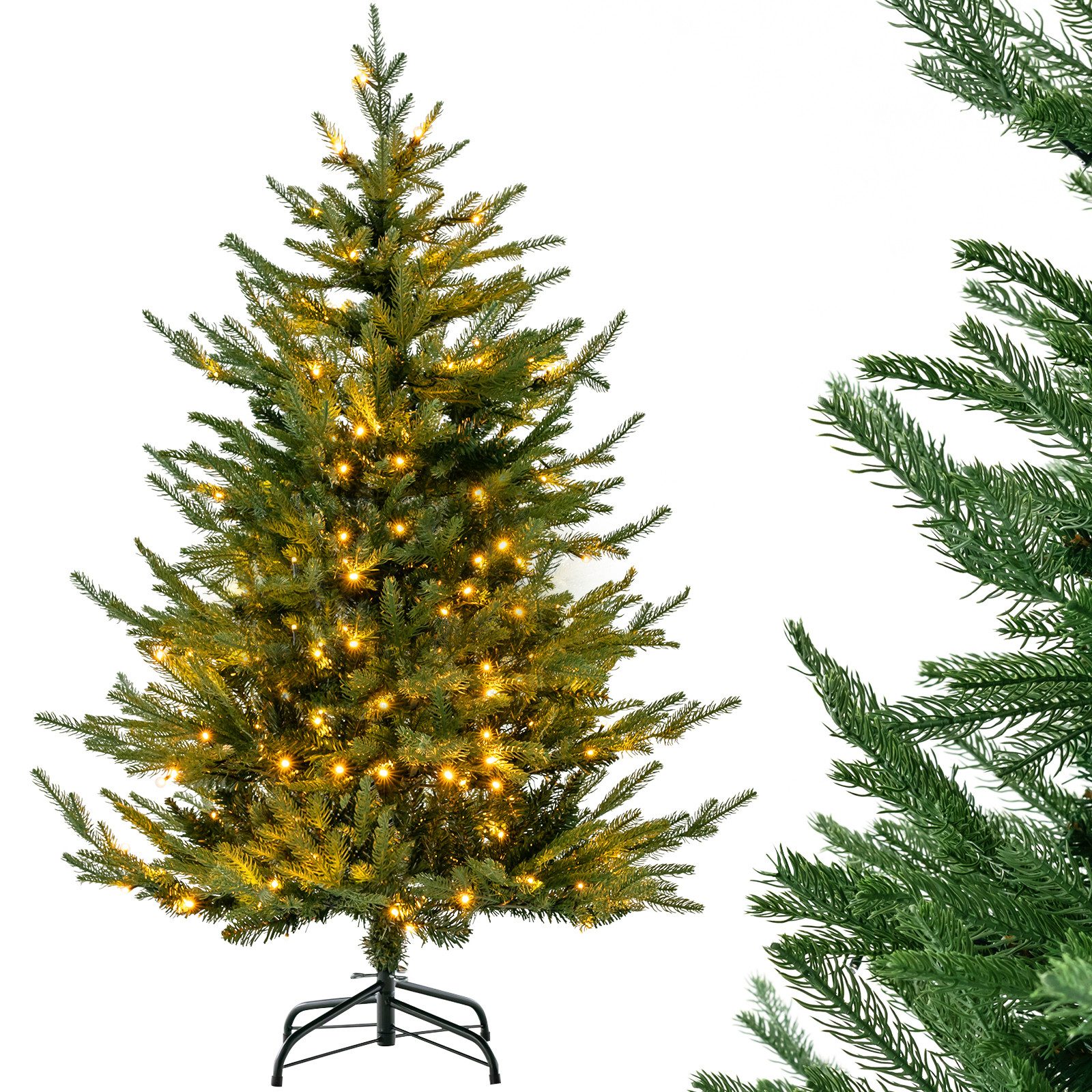 COSTWAY Künstlicher Weihnachtsbaum, mit Beleuchtung 8 Lichtmodi, aufklappbar
