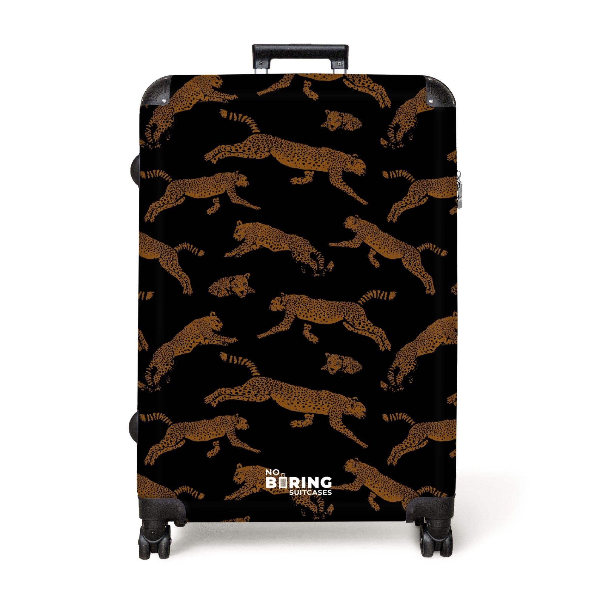 NoBoringSuitcases.com© Hartschalen-Trolley Schwarz mit Panthern 77 günstig online kaufen