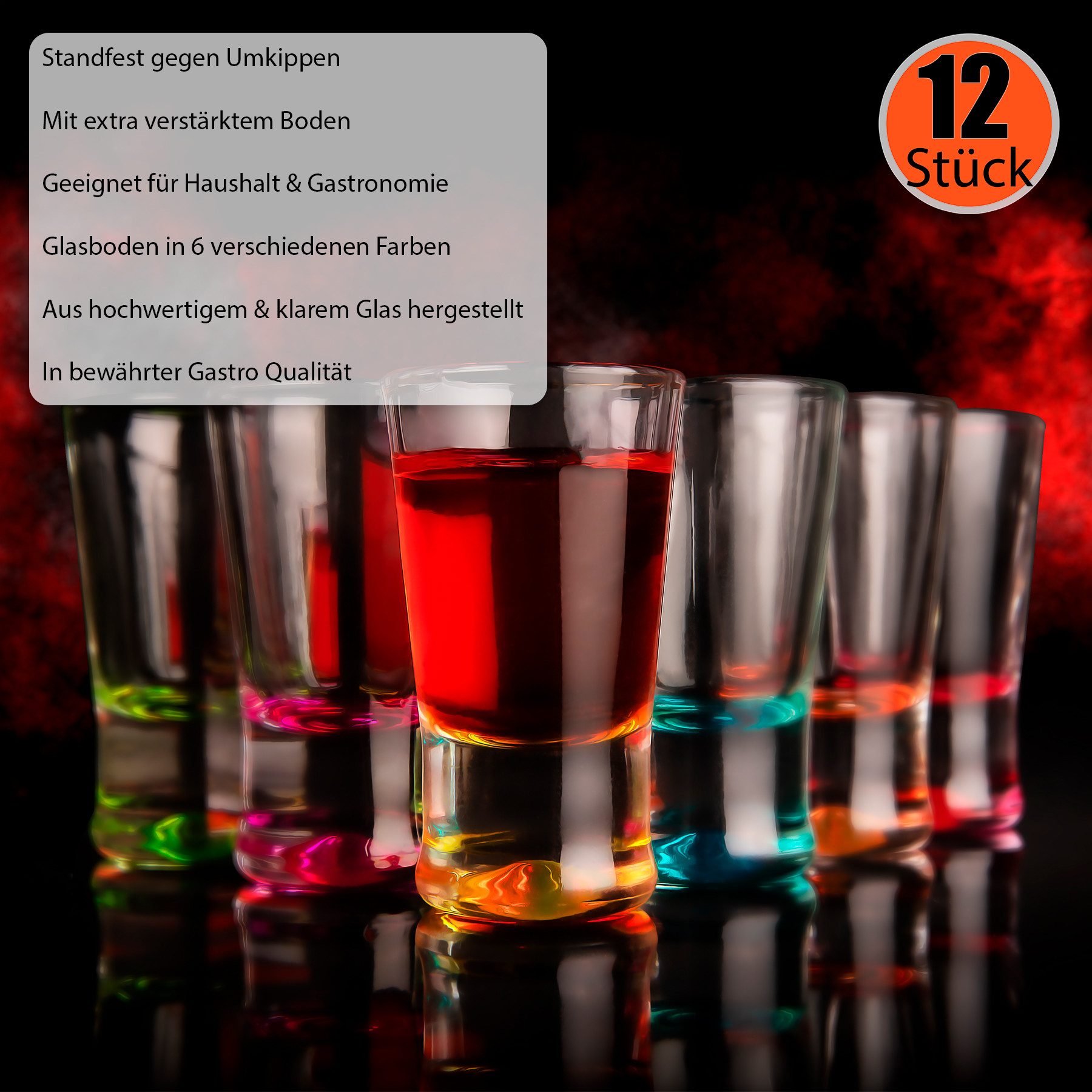 BigDean Schnapsglas 2cl in Geschenkbox – hochwertige Shotgläser lebensmittelecht, 12-tlg., Glas, Robustes Glas, Langlebige Qualität, Elegante Form, Vielseitig. – Bild 4 von 5