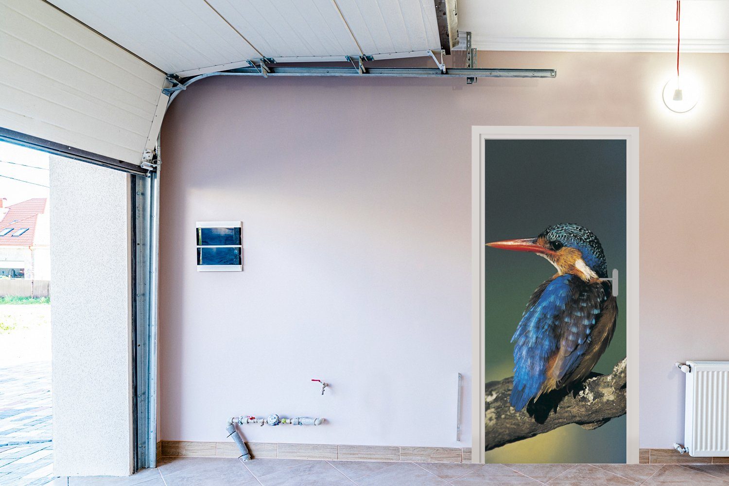 MuchoWow Türtapete Eisvogel - - Farbenfroh, Tier für (1 Matt, 75x205 St), bedruckt, Fototapete Türaufkleber, cm Tür