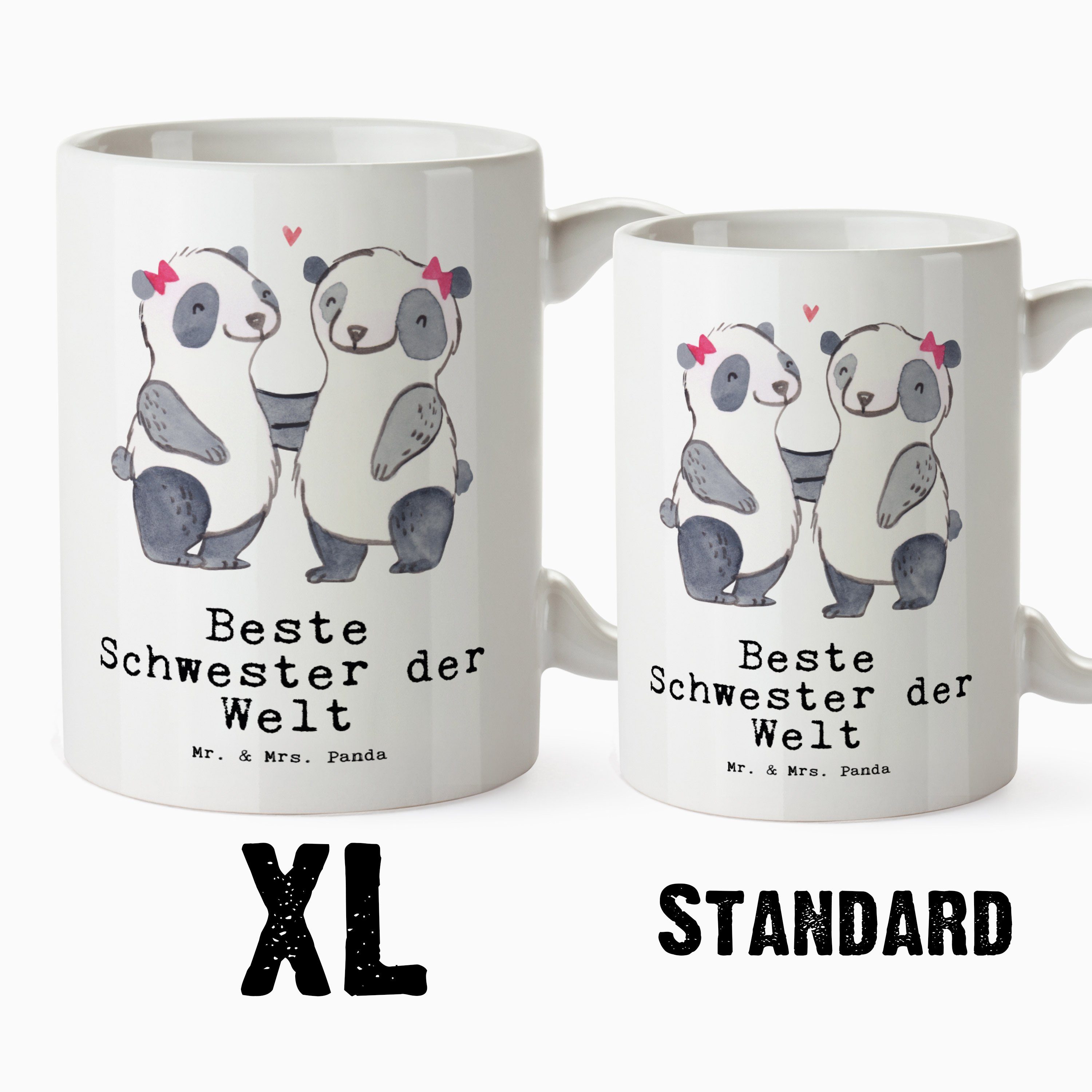 - XL Mr. Geburtstagsgeschenk, & Mrs. Panda Keramik Schwester Welt Tasse der - Weiß Geschenk, Beste Tasse Panda