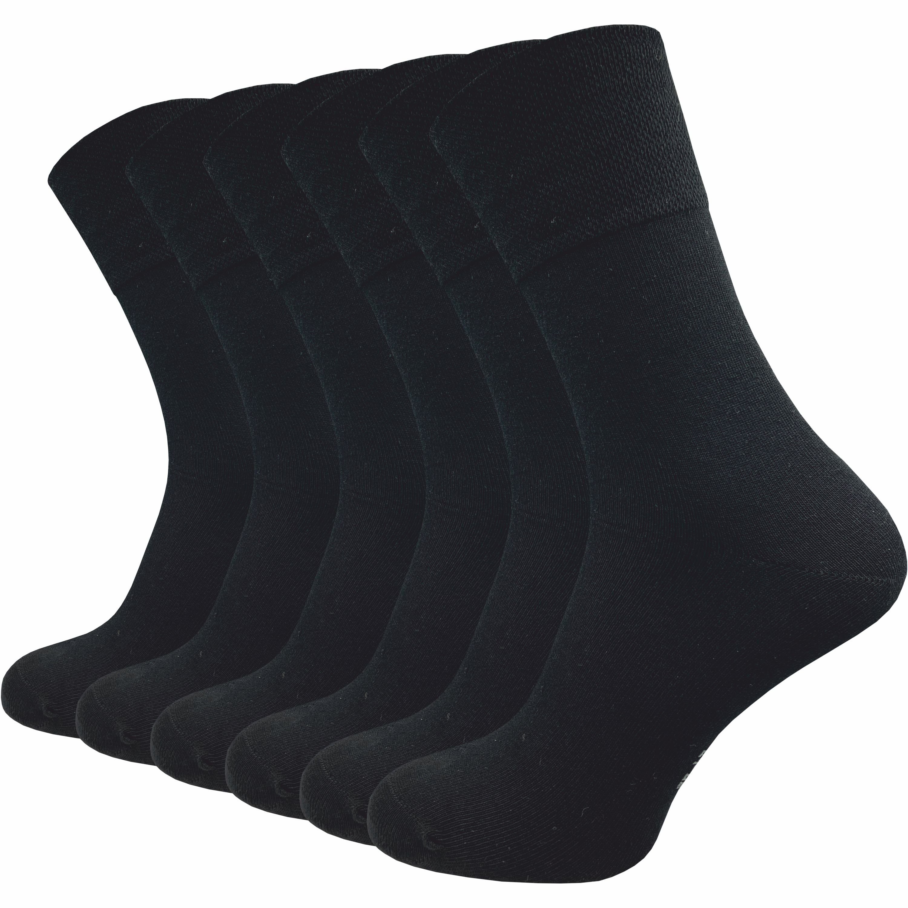 GAWILO Diabetikersocken für Damen ohne Gummidruck & ohne drückende Naht (6 Paar) Extra breiter Piquet-Strick am Komfortbund der nicht einschneidet