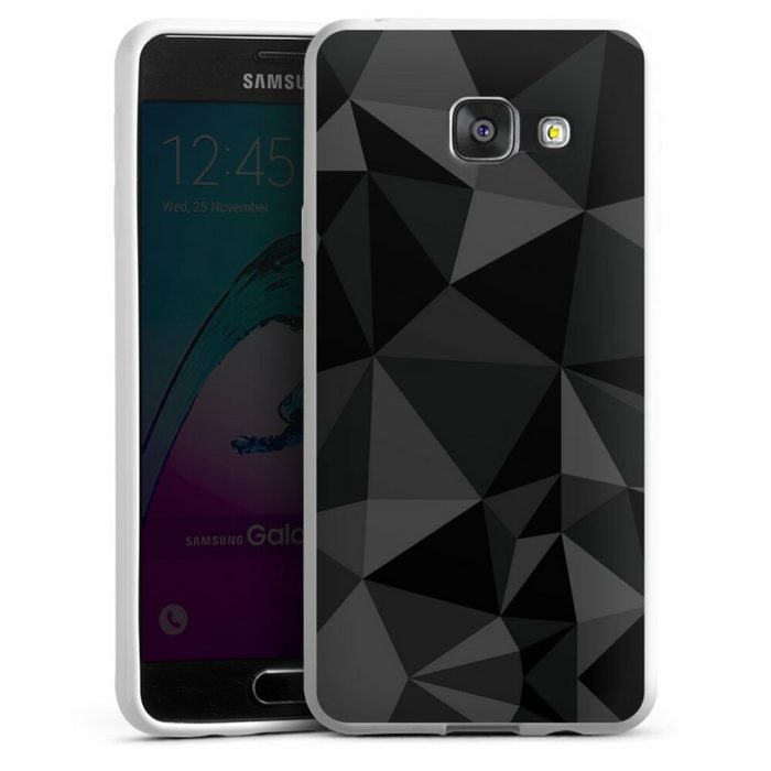 DeinDesign Handyhülle Geometric Muster Abstrakt Polygon Pattern Black Samsung Galaxy A3 (2016) Silikon Hülle Bumper Case Handy Schutzhülle