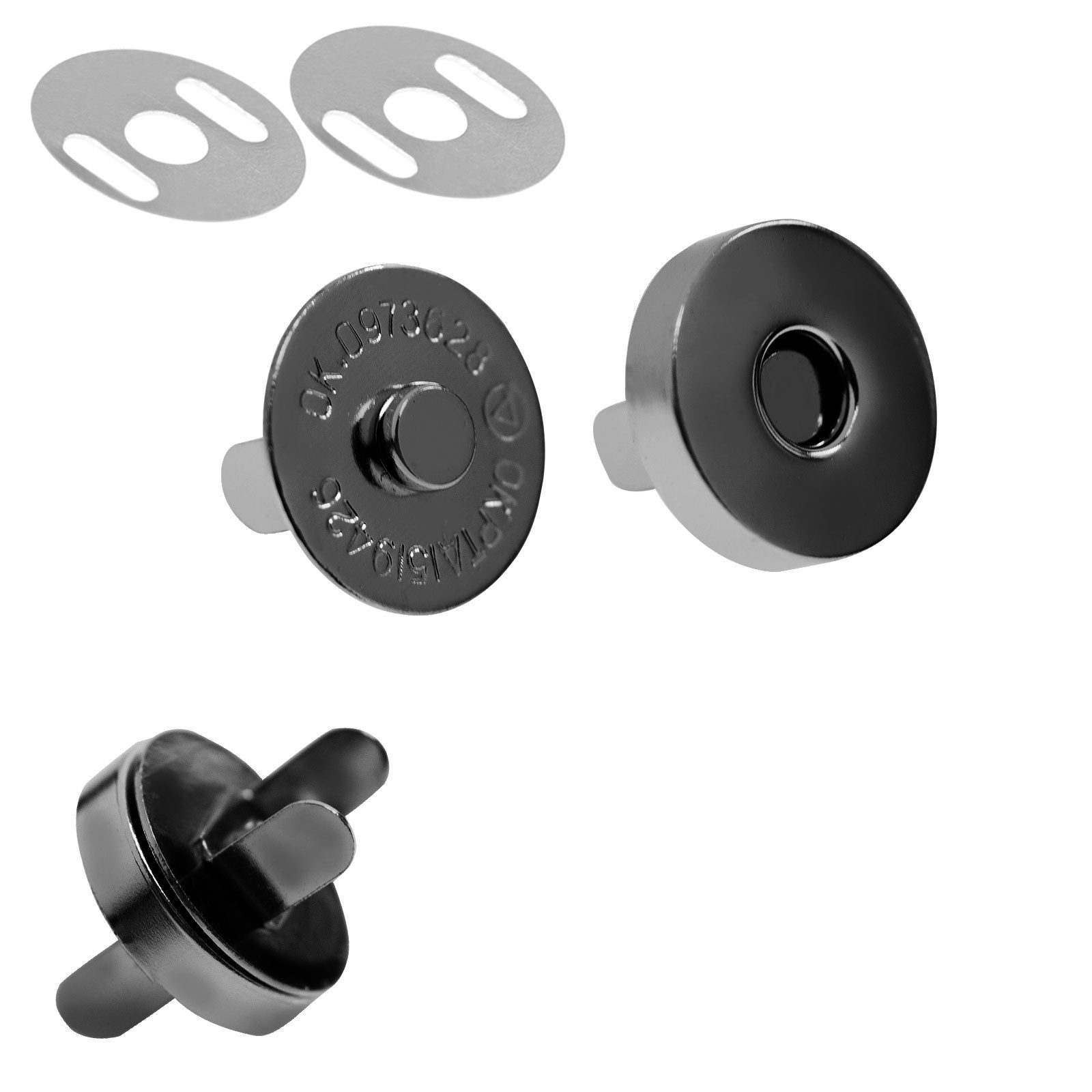 maDDma 10er Set Magnetverschluss Taschenschloss, Metall, Nähzubehör Gurtstecker (10 Stk., 10-tlg), 18-18mm