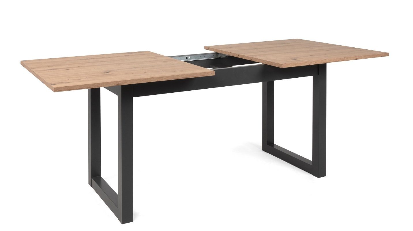 Finori Esstisch Esstisch Denver, Ausziehtisch, Artisan Oak / anthrazit, Industrial (No-Set), 160 cm, ausziehbar
