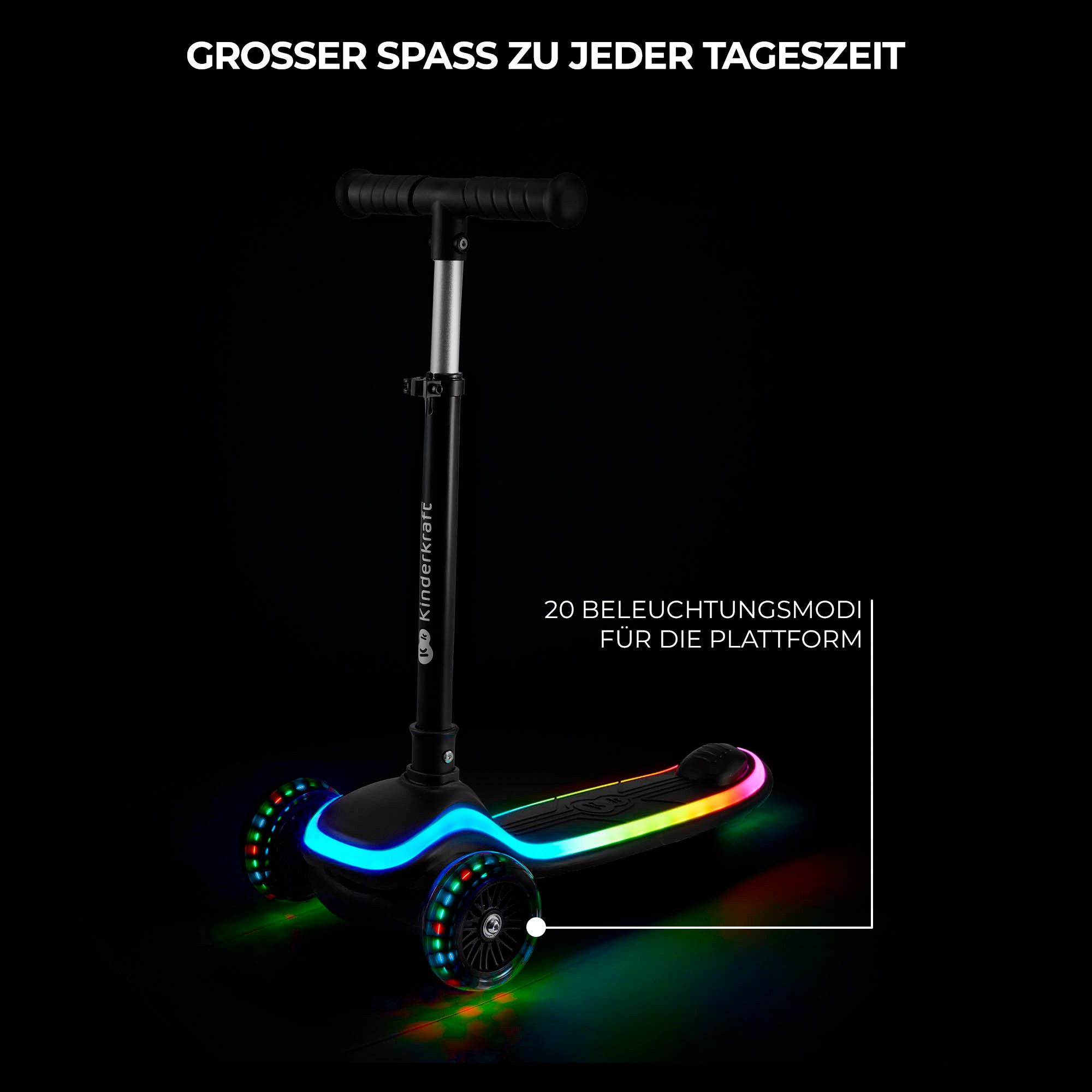 Kinderkraft Tretroller RAKET, für Kinder; mit Bremse und leuchtenden Vorderrädern