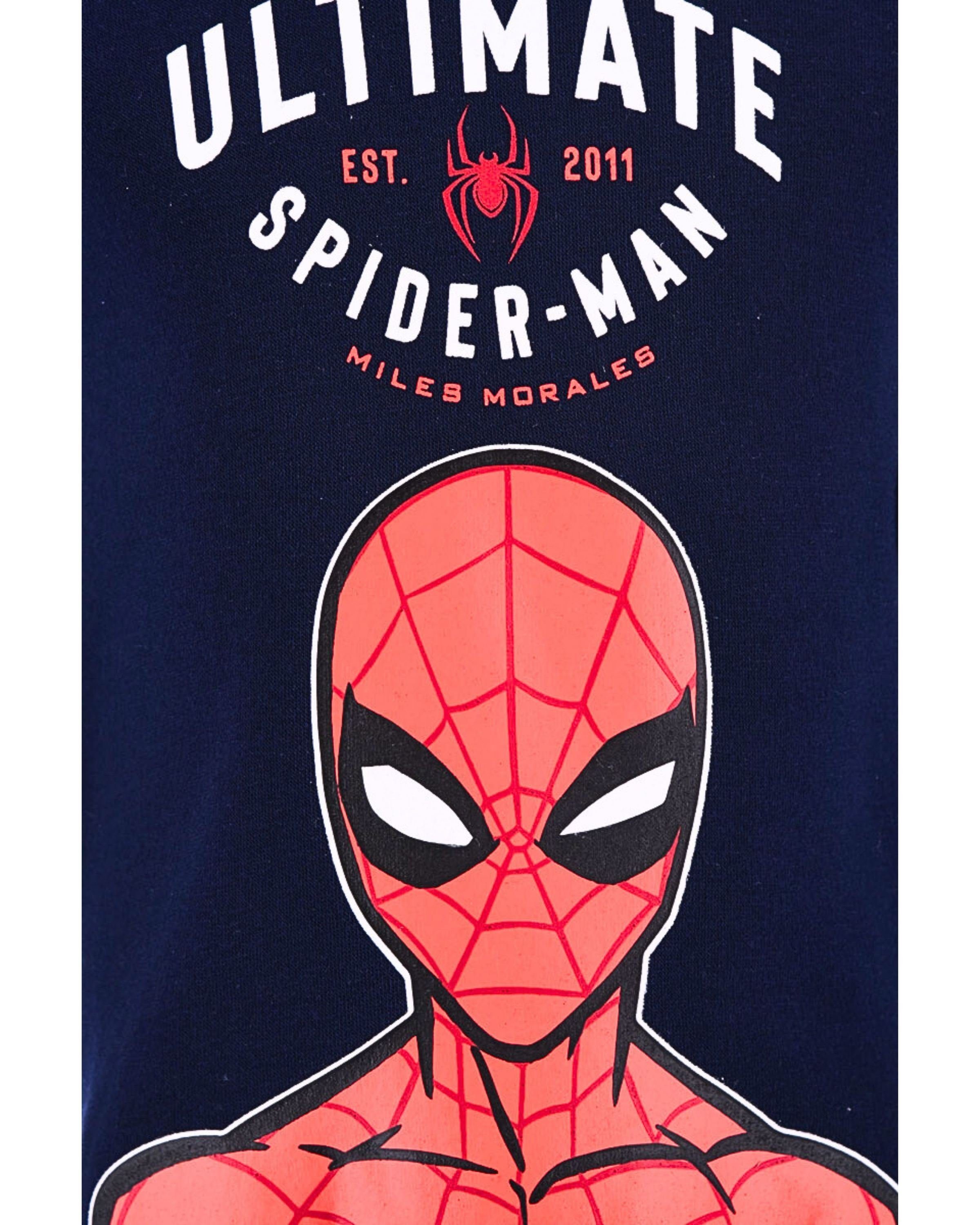 Dunkelblau Jungen Spiderman Gr. Kapuzenpullover - 128 Hoodie cm Marvel 98