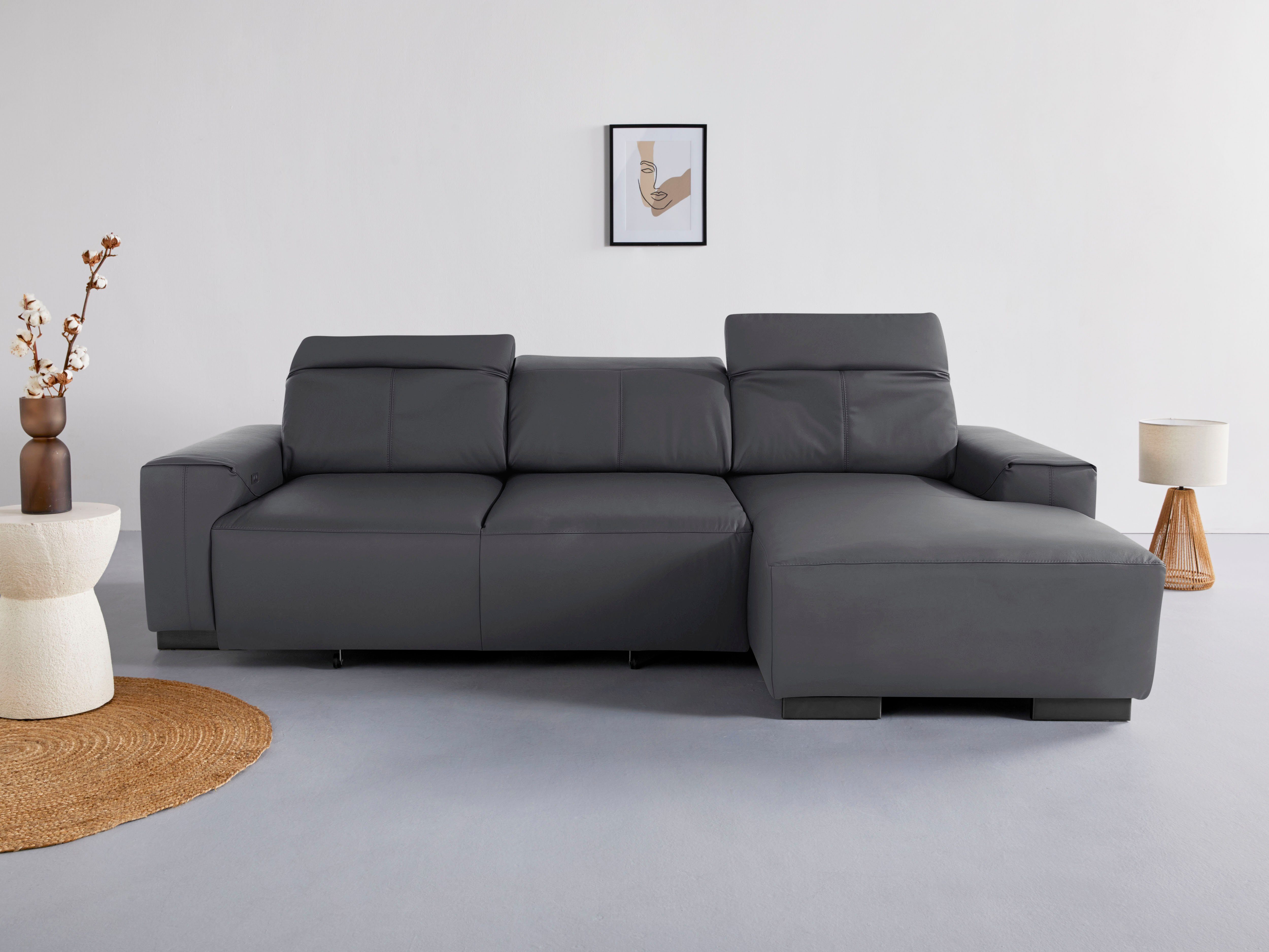 und Catania, elektrischer Sofa COTTA mit Sitztiefenverstellung Kofteilverstellung