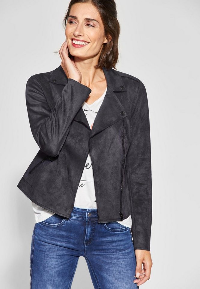 STREET ONE Lederimitatjacke im Veloursleder Look STREET ONE Lederimitatjacke im Veloursleder Look
