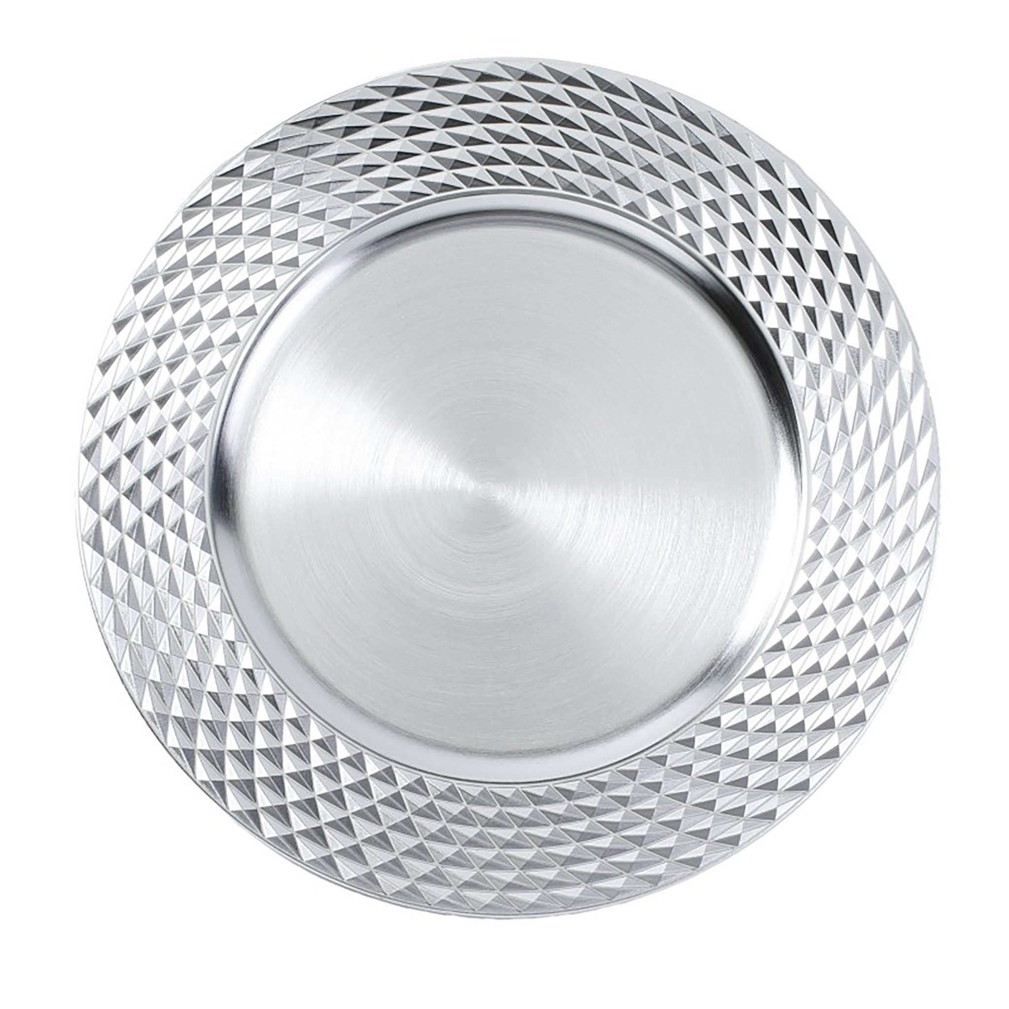 MAGIC by Inge Dekoteller, Dekoteller 33cm Kunststoff Rauten - Silber günstig online kaufen