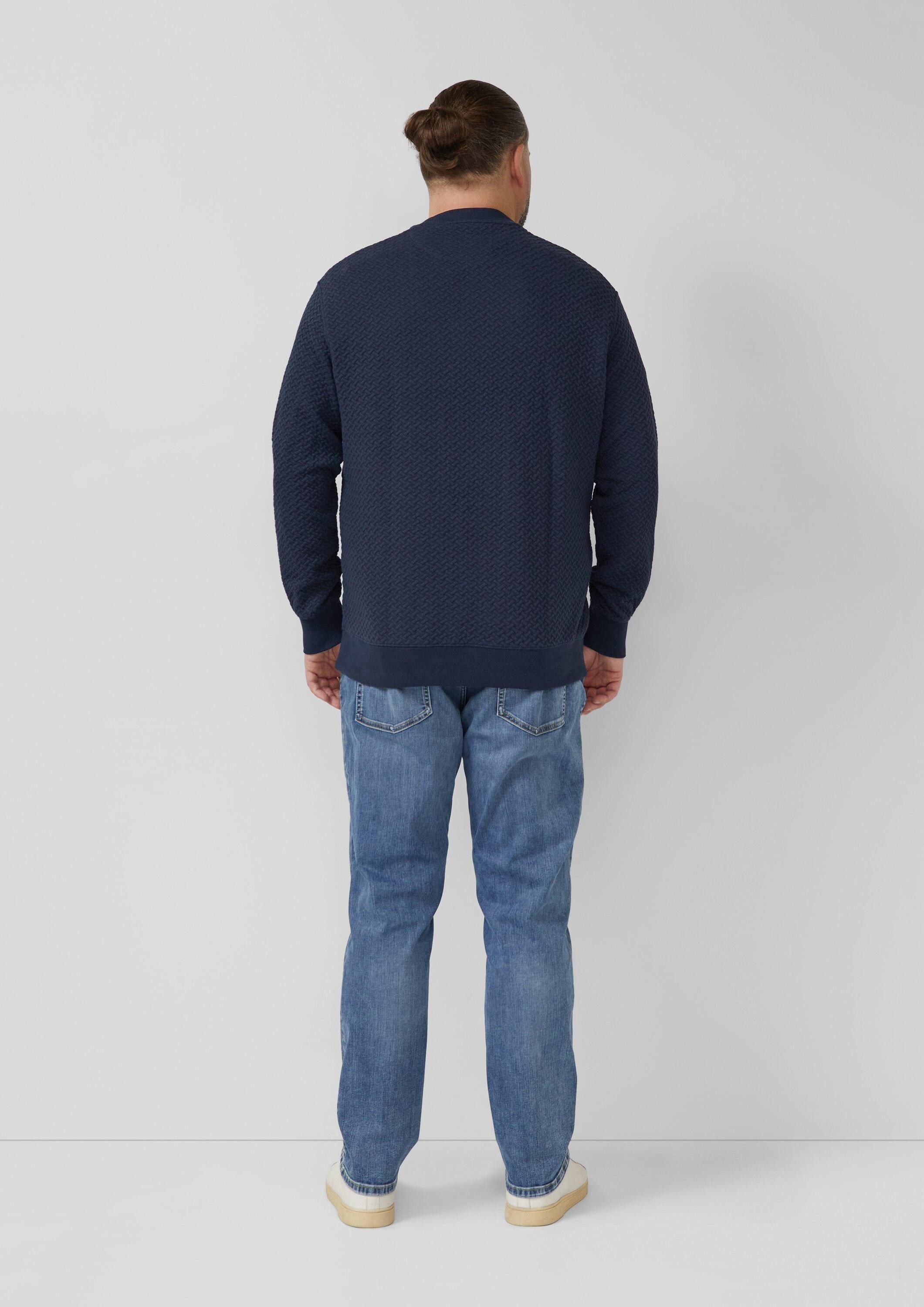 s.Oliver Sweatshirt Sweatshirt Strukturiertes Sweatshirt mit Crew Neck