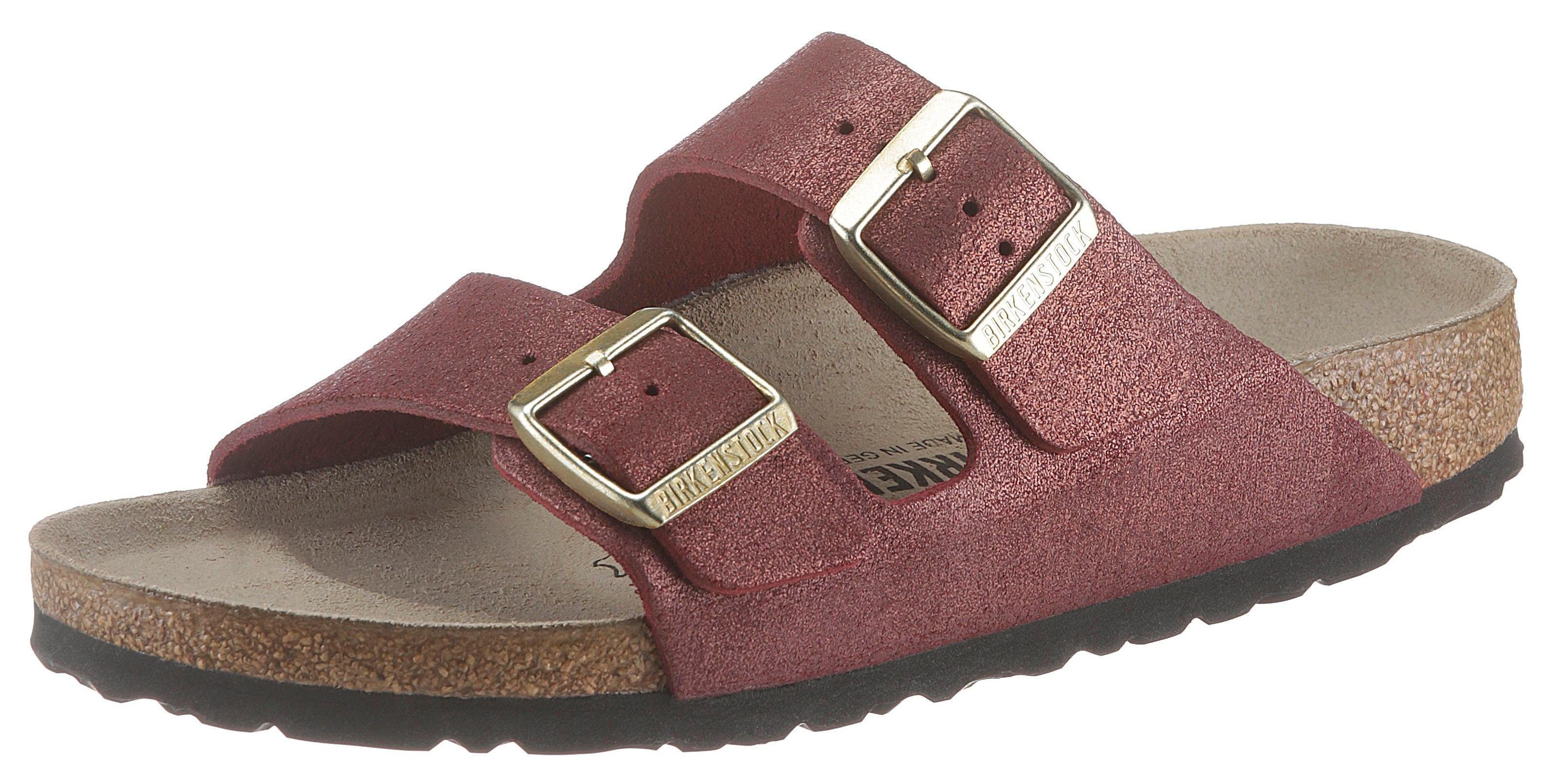 Und Metallic« Birkenstock Im »arizona Online Schuhweite Pantolette Kaufen Metallic Schmaler Washed look 8k0NXwPnO