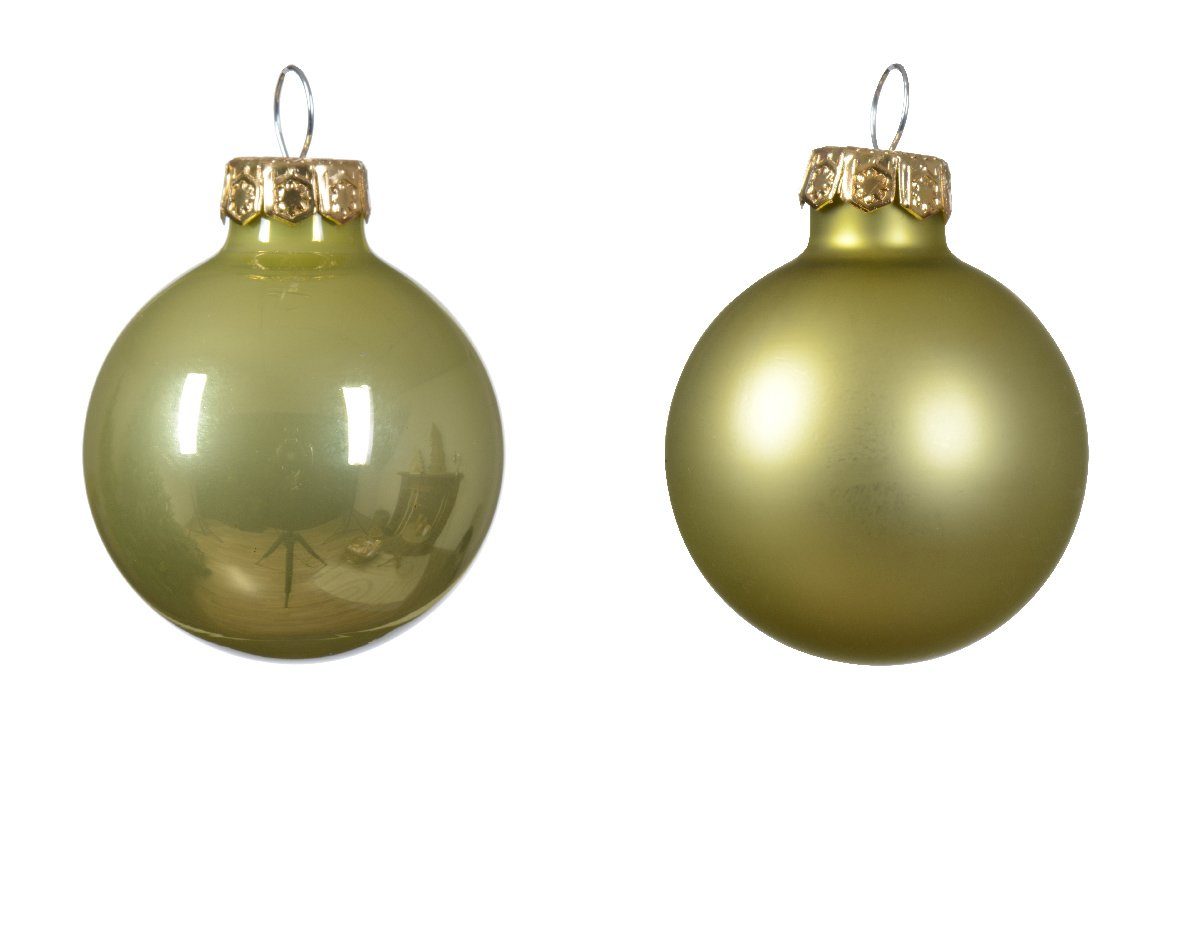 Decoris season decorations Weihnachtsbaumkugel, Weihnachtskugeln - Glas Stück 3,5cm 16 Pistaziengrün