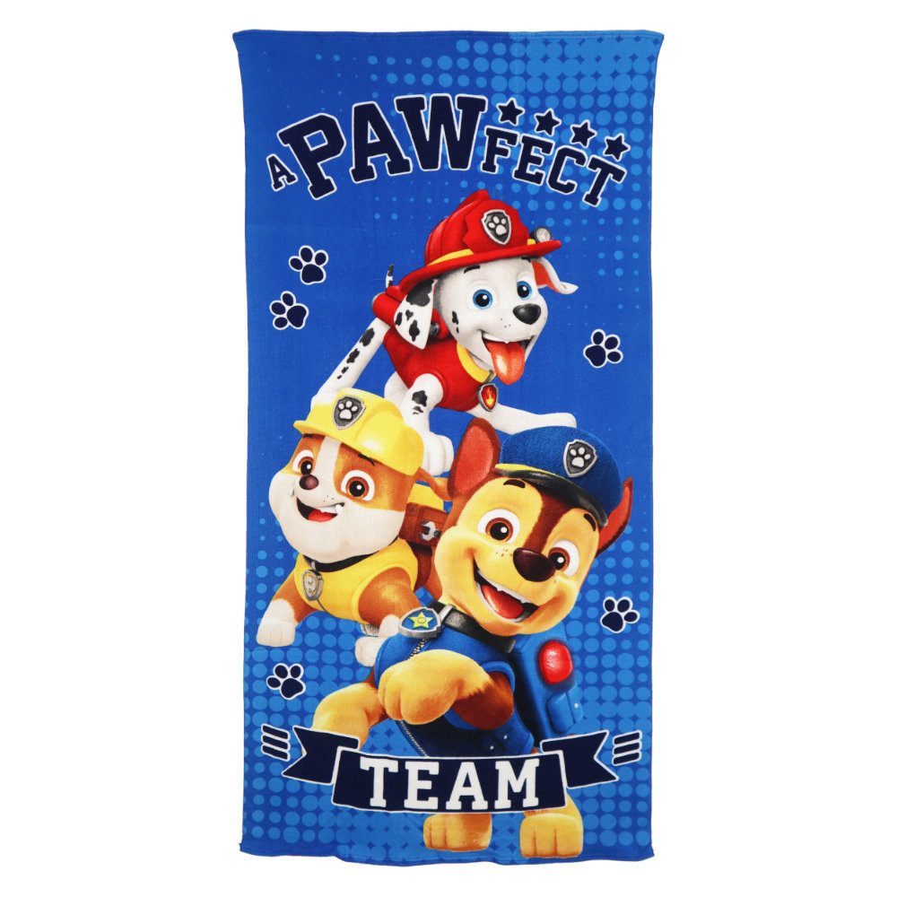 PAW PATROL Strandtuch Paw Patrol Chase Rubble Jungen Mikrofaser Badetuch 70x140 cm