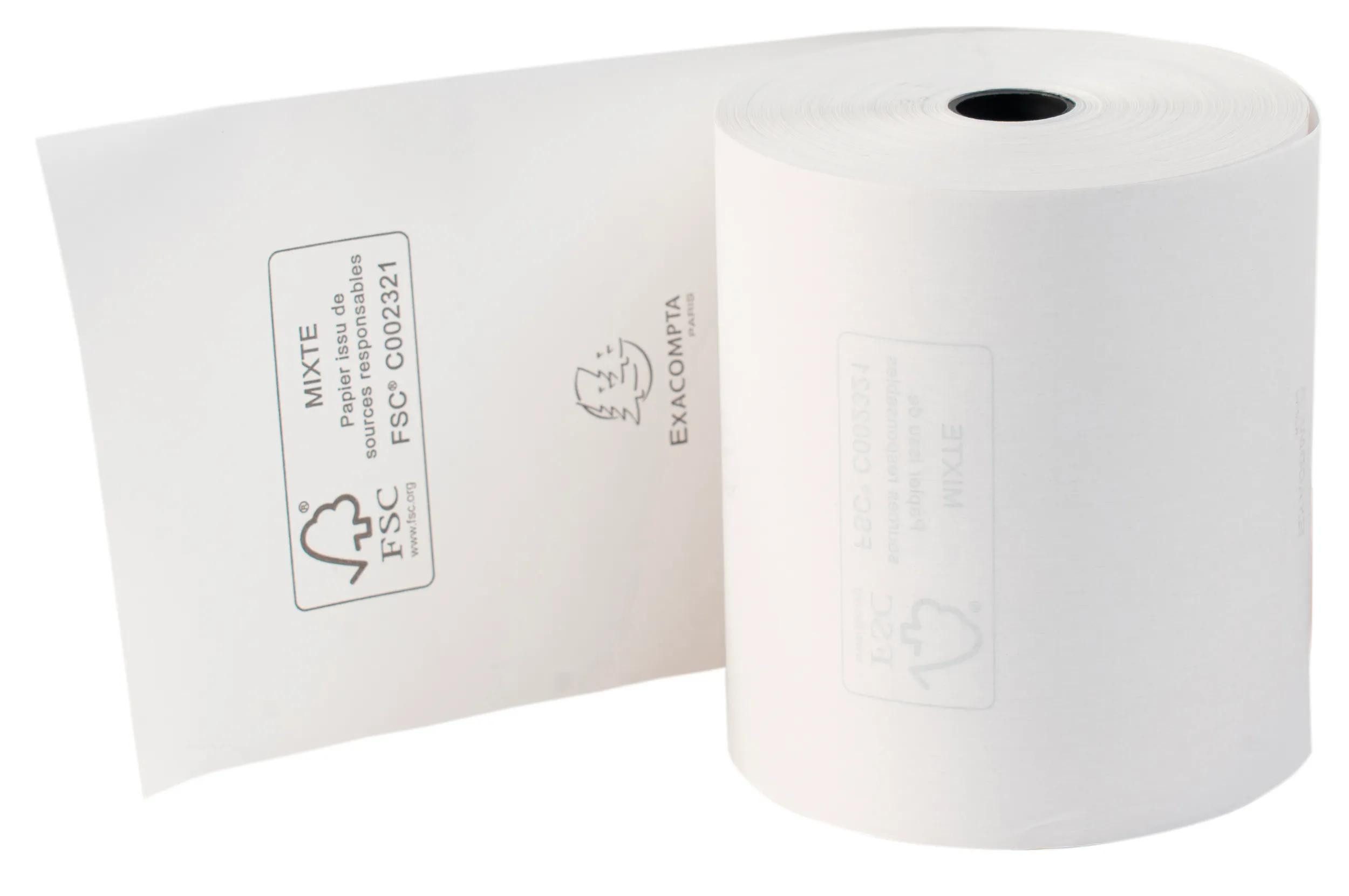 EXACOMPTA Endlospapier 48x 1-lagige thermische Kassenrolle 48g 80x70 mm L: 72 mm Weiß 43821E, Kassenrollen