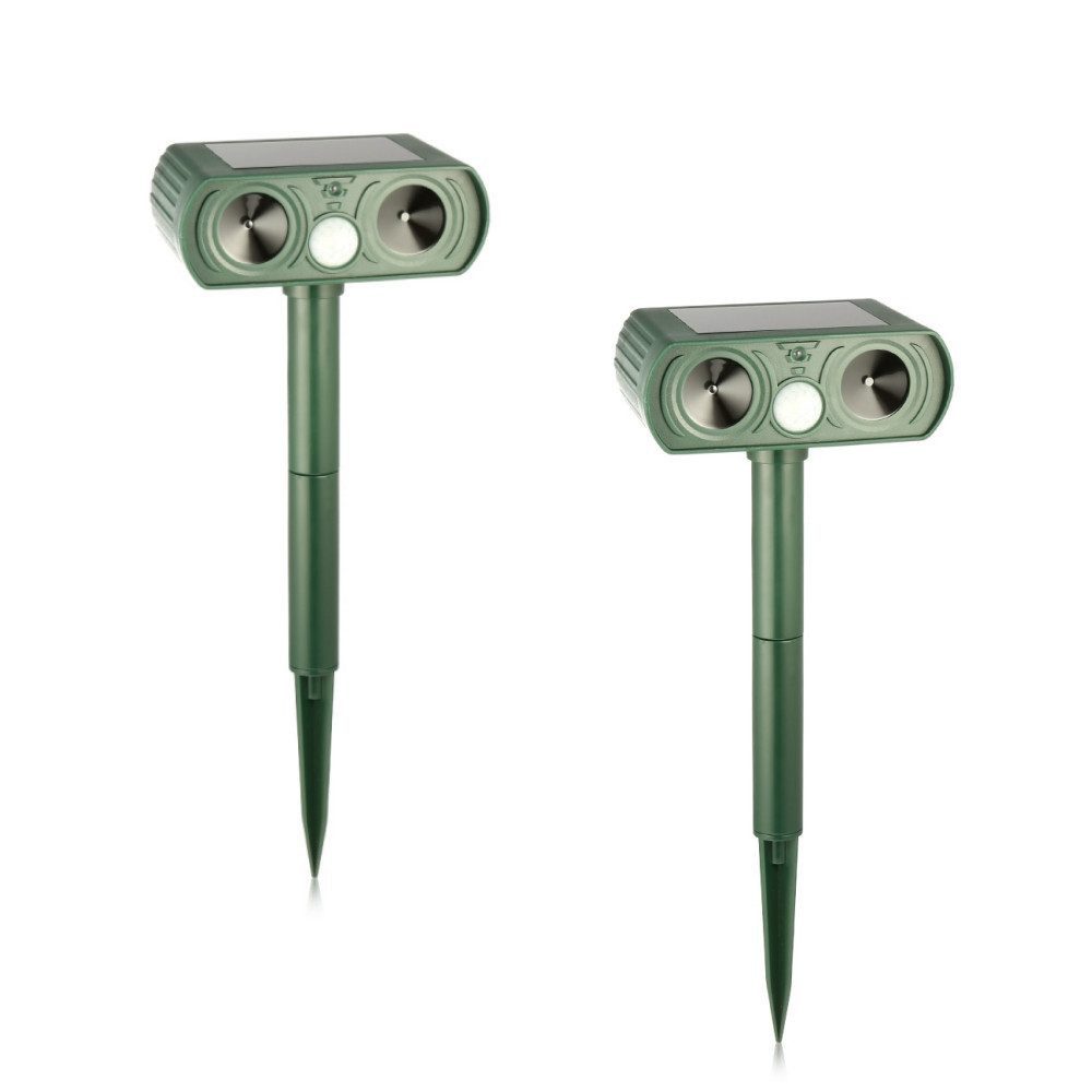 WILGOON Ultraschall-Tierabwehr Ultraschall Katzenschreck, mit Bewegungsmelder und LED Blitz, Solar Tierabwehr Hundeschreck für Garten Draußen Hunde Vögel Marder