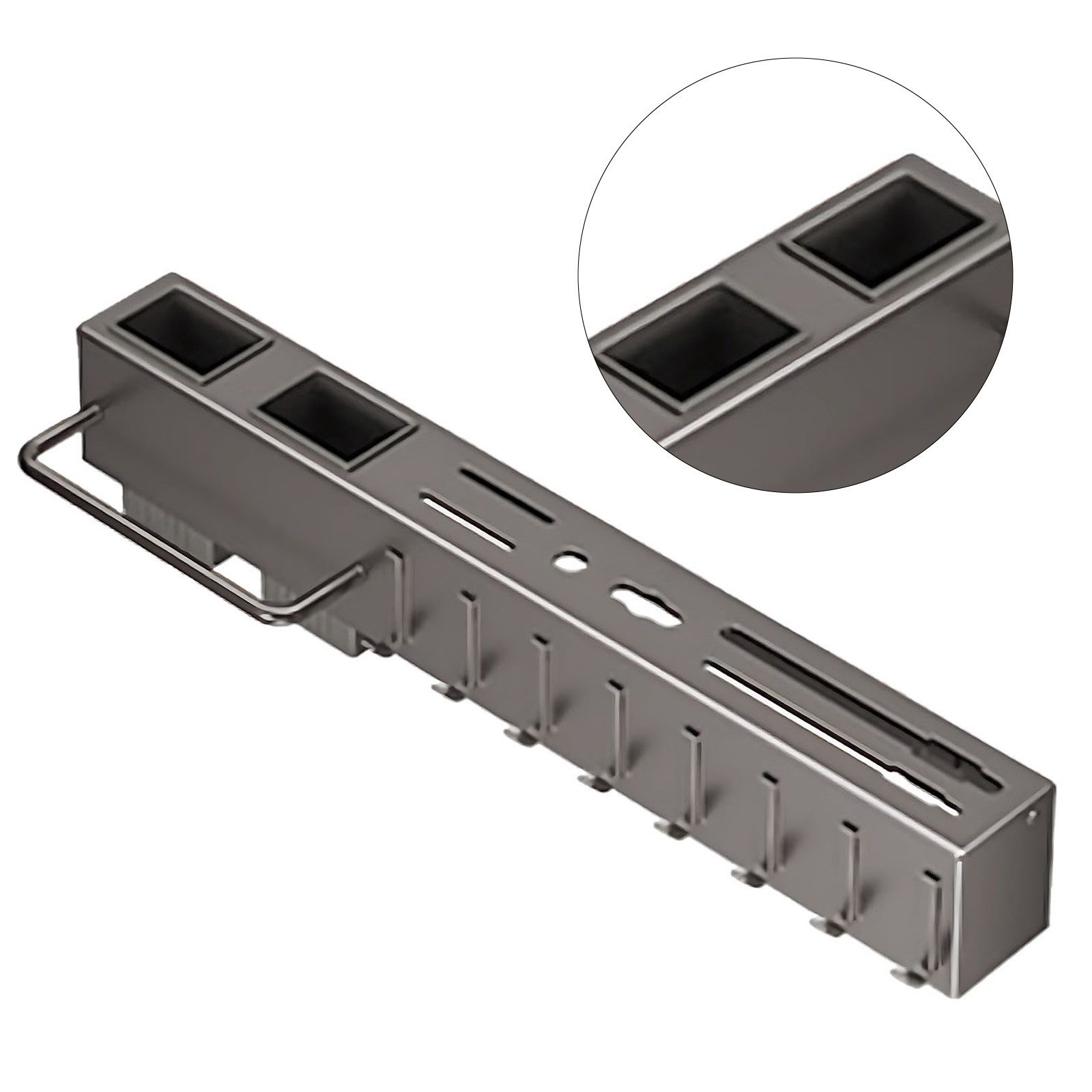 REDOM Органайзер для тортов-Set Wandregal Küchenregal multifunktionales Wandboard, (Kochlöffelhalter aus Kohlenstoffstahl, 1-tlg., mit 8 Haken 2 Besteckhalter, abnehmbar leicht zu reinigen), für Gewürze Messer Utensilien Tassen Kosmetik Handtücher usw.