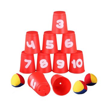 Idena Spiel, Idena 40416 - Ballwurfspiel mit 10 Bechern und 3 Bällen, ab 3 Jahren