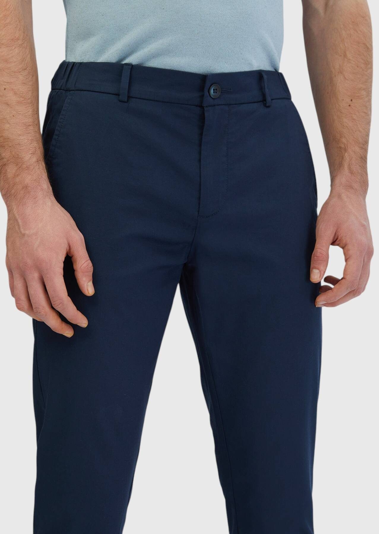 RAMSEY Jogger Pants Marineblaue Jogginghose aus Baumwollmischgewebe für den Alltag