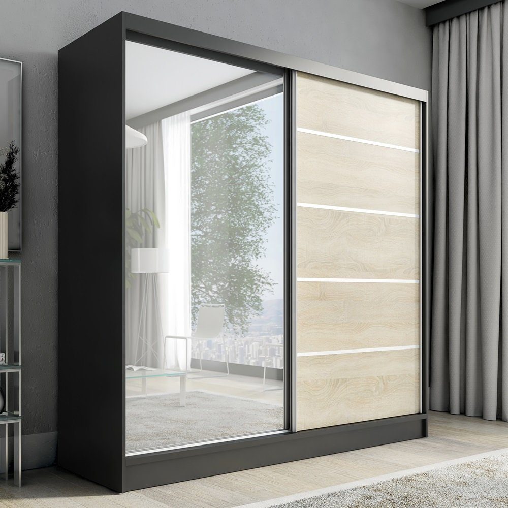A&J MöbelLand GmbH Schwebetürenschrank NERO 200 günstig online kaufen