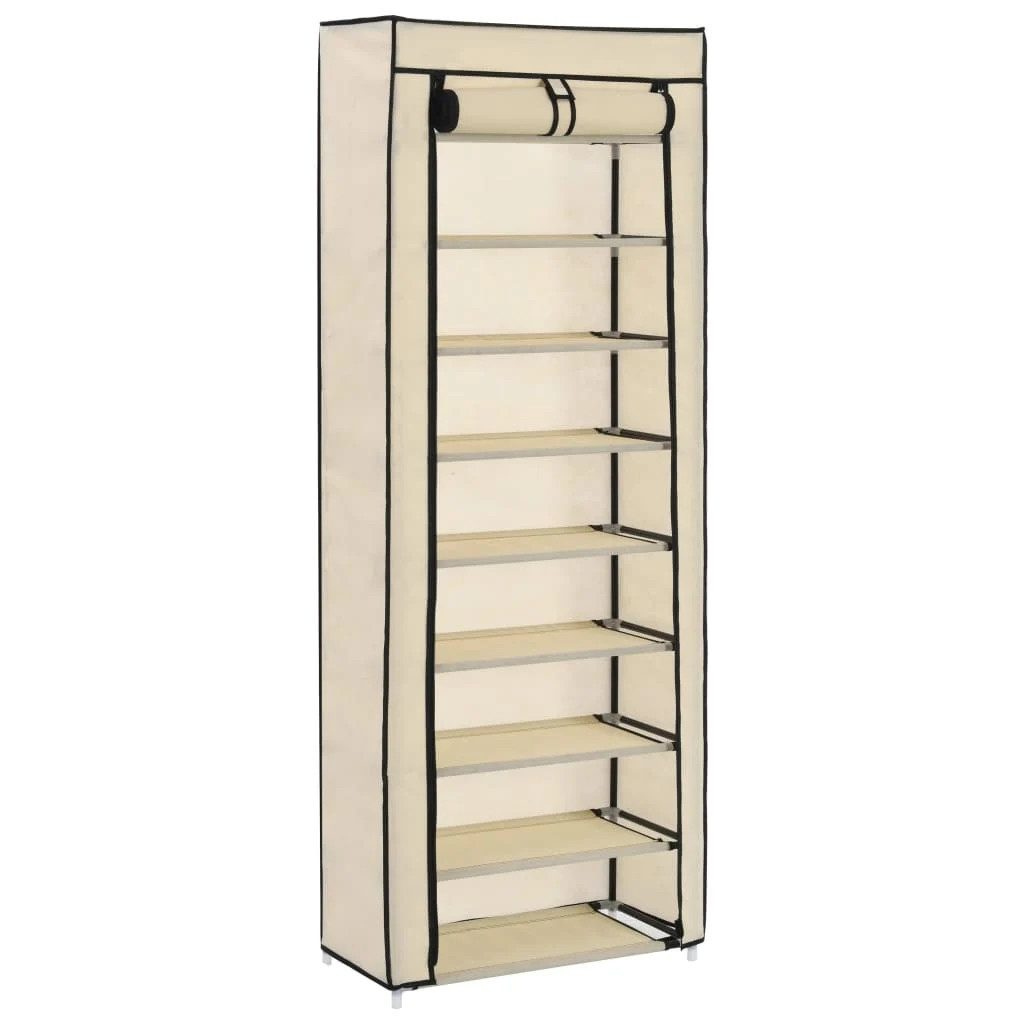 Vellora Rollladenbox Schuhschrank mit Abdeckung Grau 57 x 29 x 162 cm Stoff (1 St., Tragbar), staubdicht