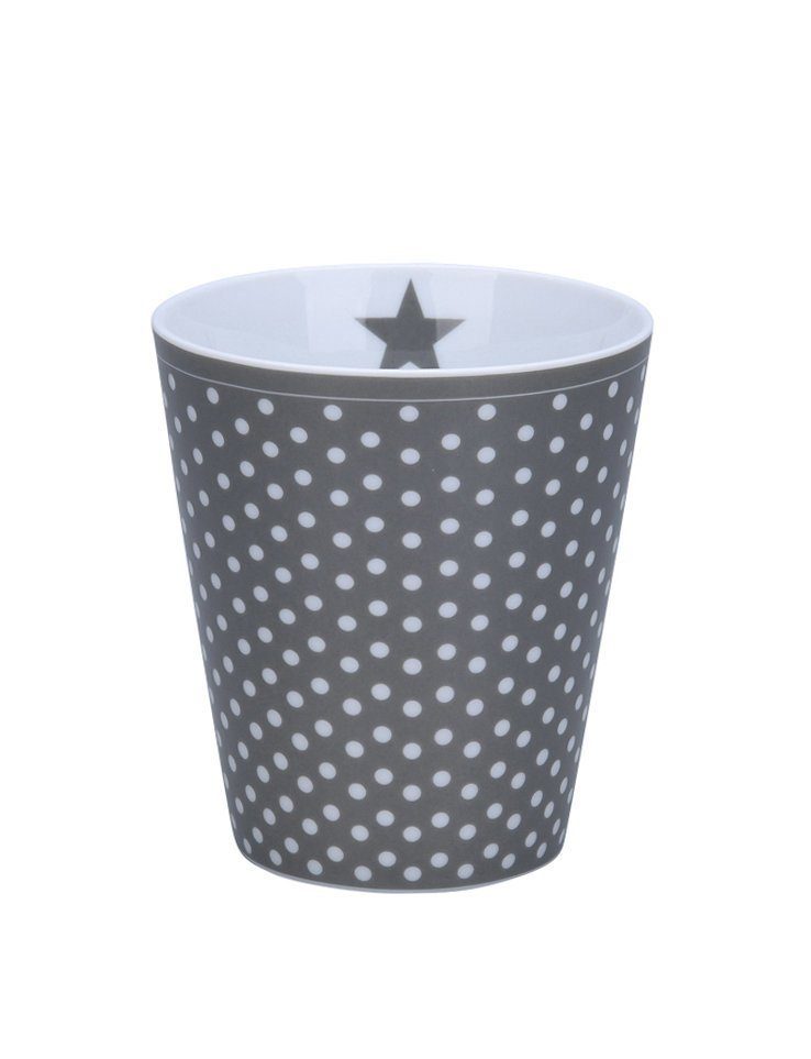 Krasilnikoff Becher Happy Mug Micro Dots, Porzellan anthrazit