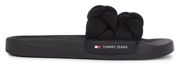 Tommy Jeans TJW BRAIDED SLIDE Pantolette, Plateau, Sommerschuh, Schlappen mit wattierter Flecht-Bandage