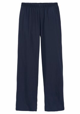 le jogger® Pyjama (Packung, 4 tlg., 2 Stück) in langer Form, Hose 1x uni und 1x kariert