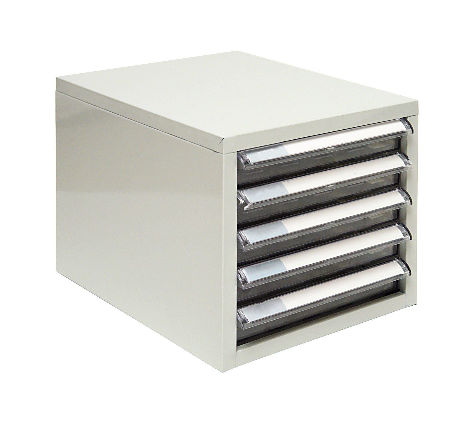 Aktenschrank Schubladencontainer Kobra mit 5 Schubladen, HxBxT 15,5x27x34cm, Grau