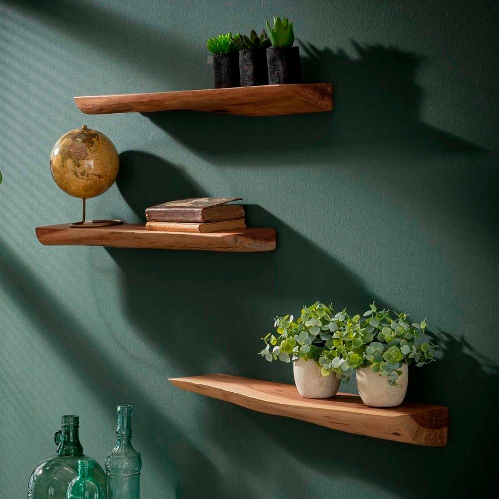 RINGO-Living Wandregal RINGO-Living Massivholz Wandregal Kalena in Natur-du günstig online kaufen