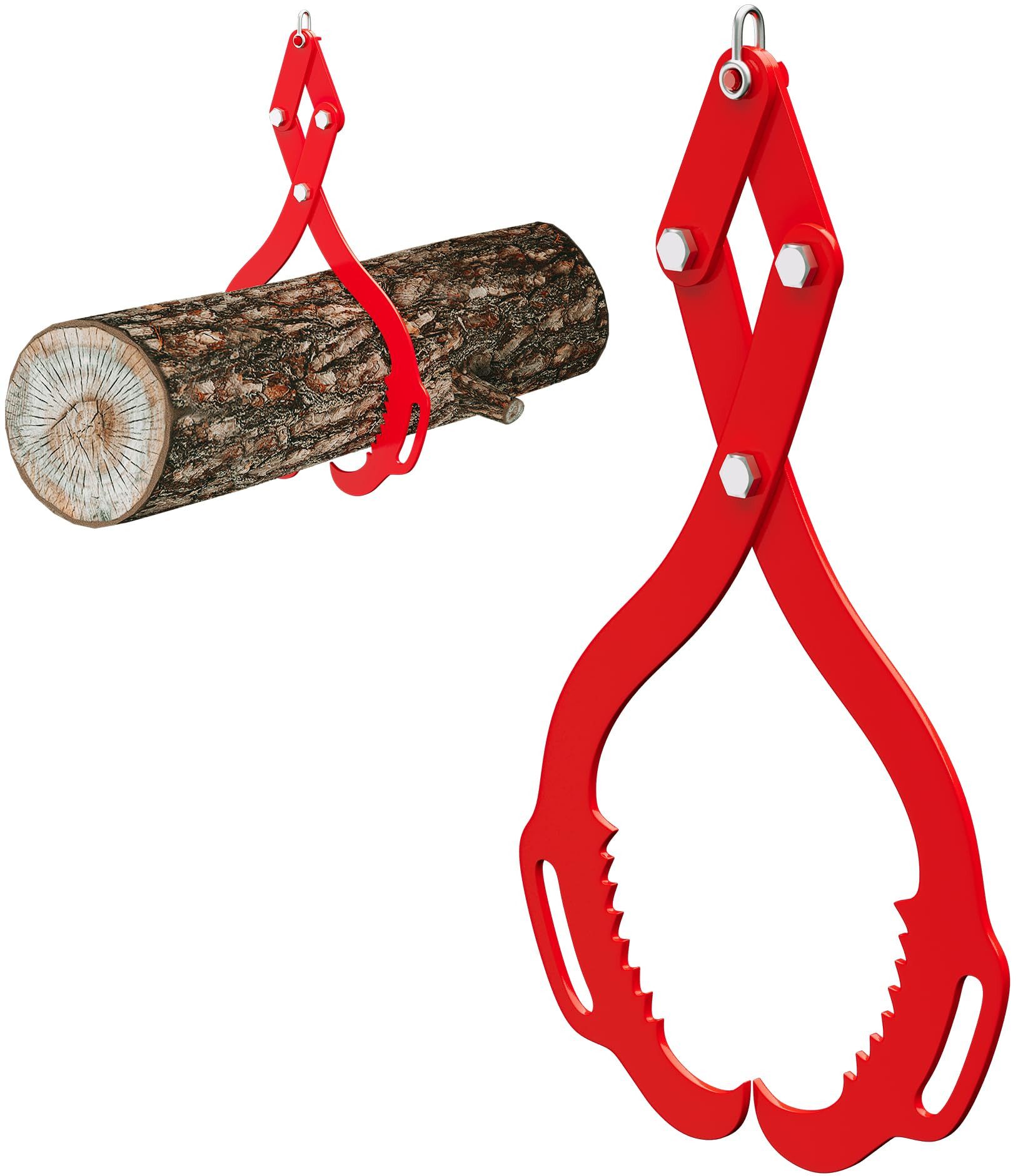 GarveeMore Verladezange, max. 730 kg Traglast, 2-fach gezahnte, 1-tlg.], Stammhebezange, für Traktoren, Lkw, Gabelstapler, ATVs