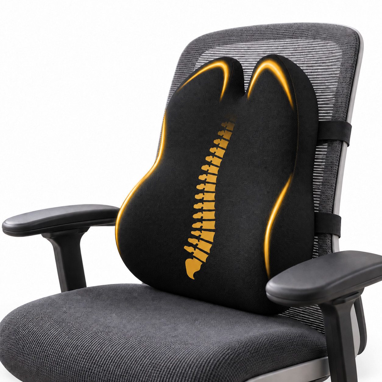 ProtoArc Rückenkissen ergonomisch, Lendenkissen Memory Foam für Büro & Auto, Einzelartike, atmungsaktiv, verstellbare Doppelriemen