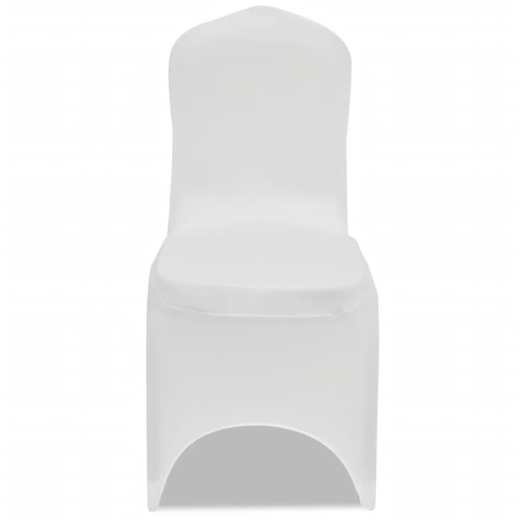 vidaXL Hussen-Set 6 x Stuhlhusse Stretchhusse weiß